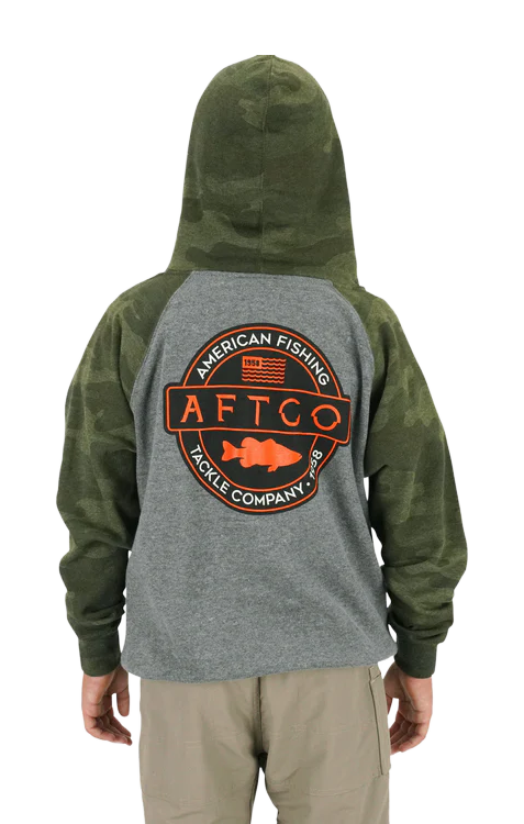 Image of AFTCO Bass Patch Pullover Hoodie - Forest Camo