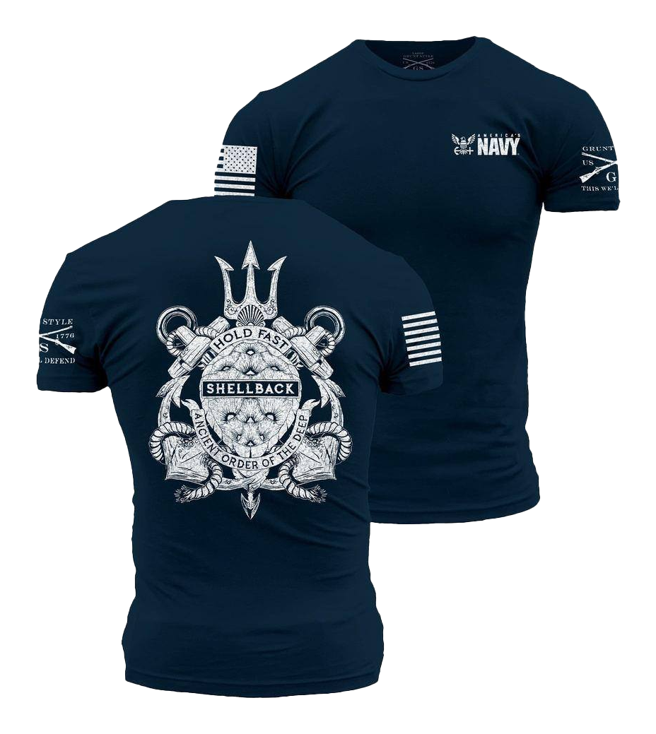 Image of Grunt Style USN Shellback Seal Short-Sleeve T-Shirt - Navy - L