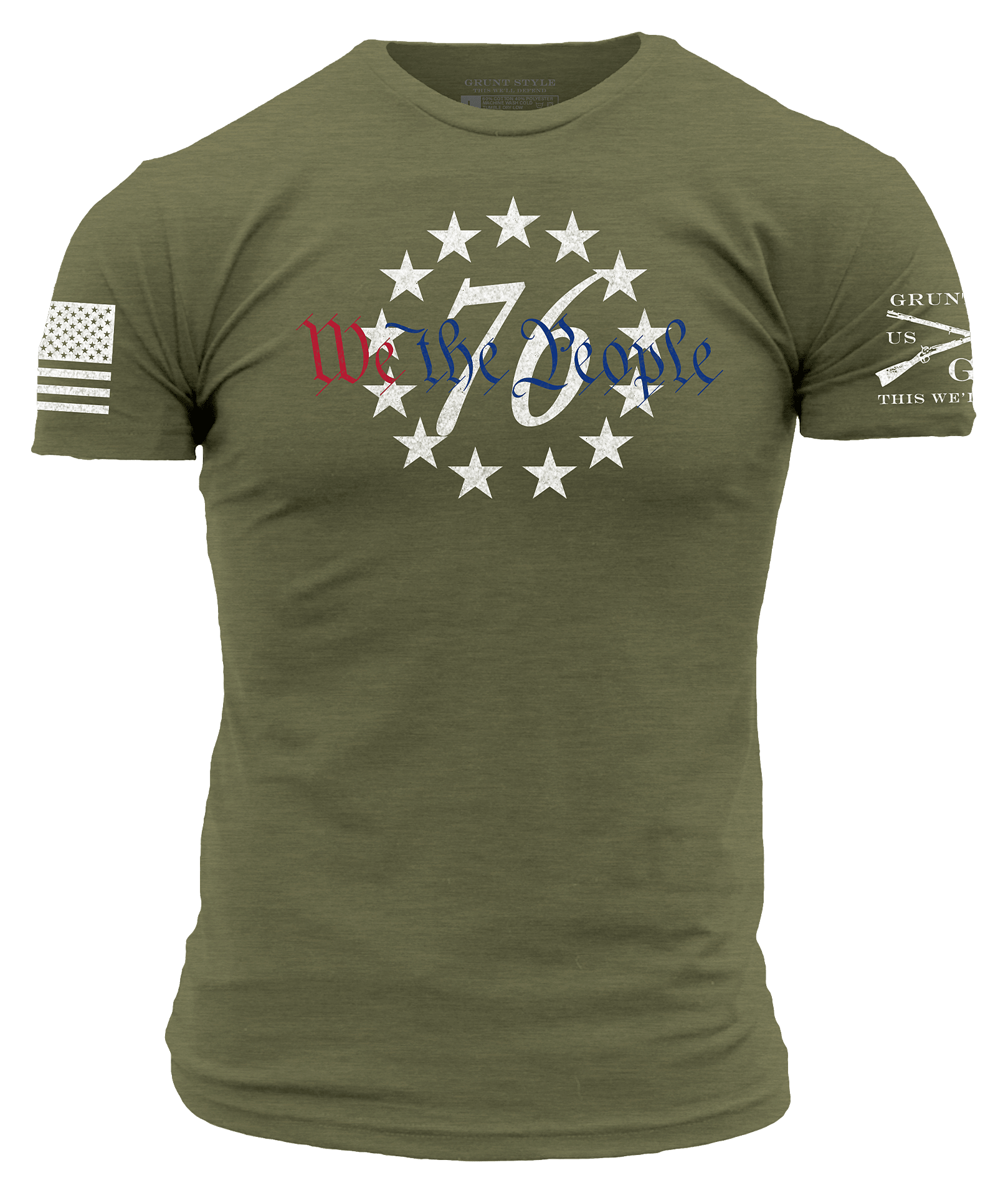 Image of Grunt Style 76 We The People Short-Sleeve T-Shirt - Military Green - 2XL