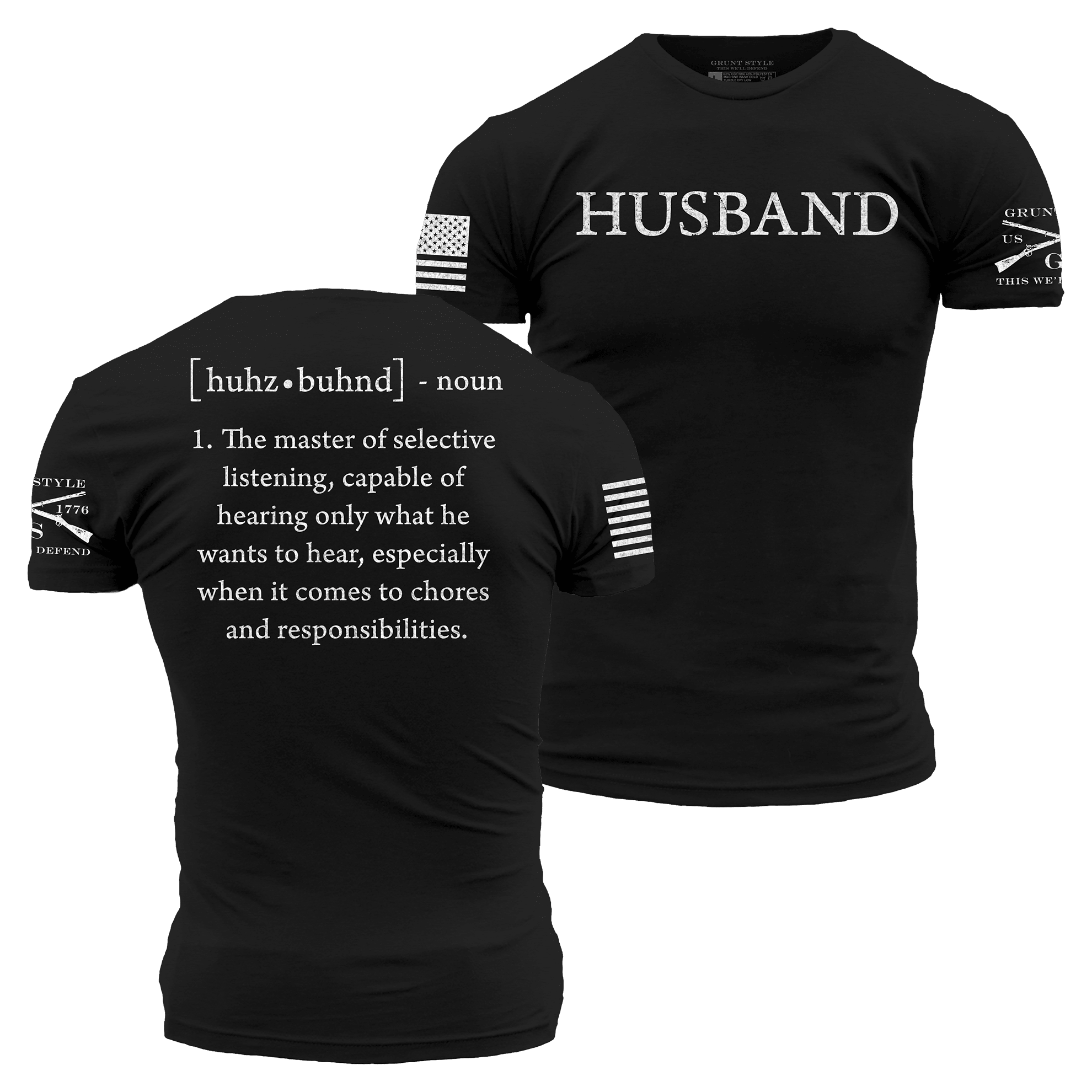 Image of Grunt Style Husband Defined Short-Sleeve T-Shirt - Black - L