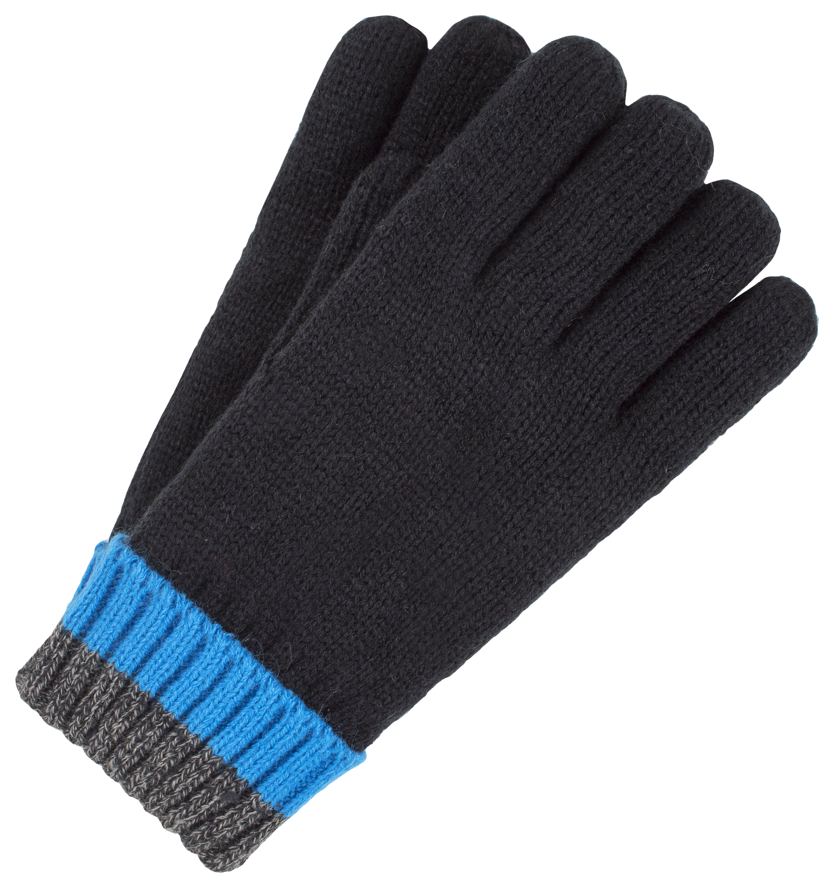 Image of Heat Holders Transverse Gloves for Kids - Black/Charcoal/Blue