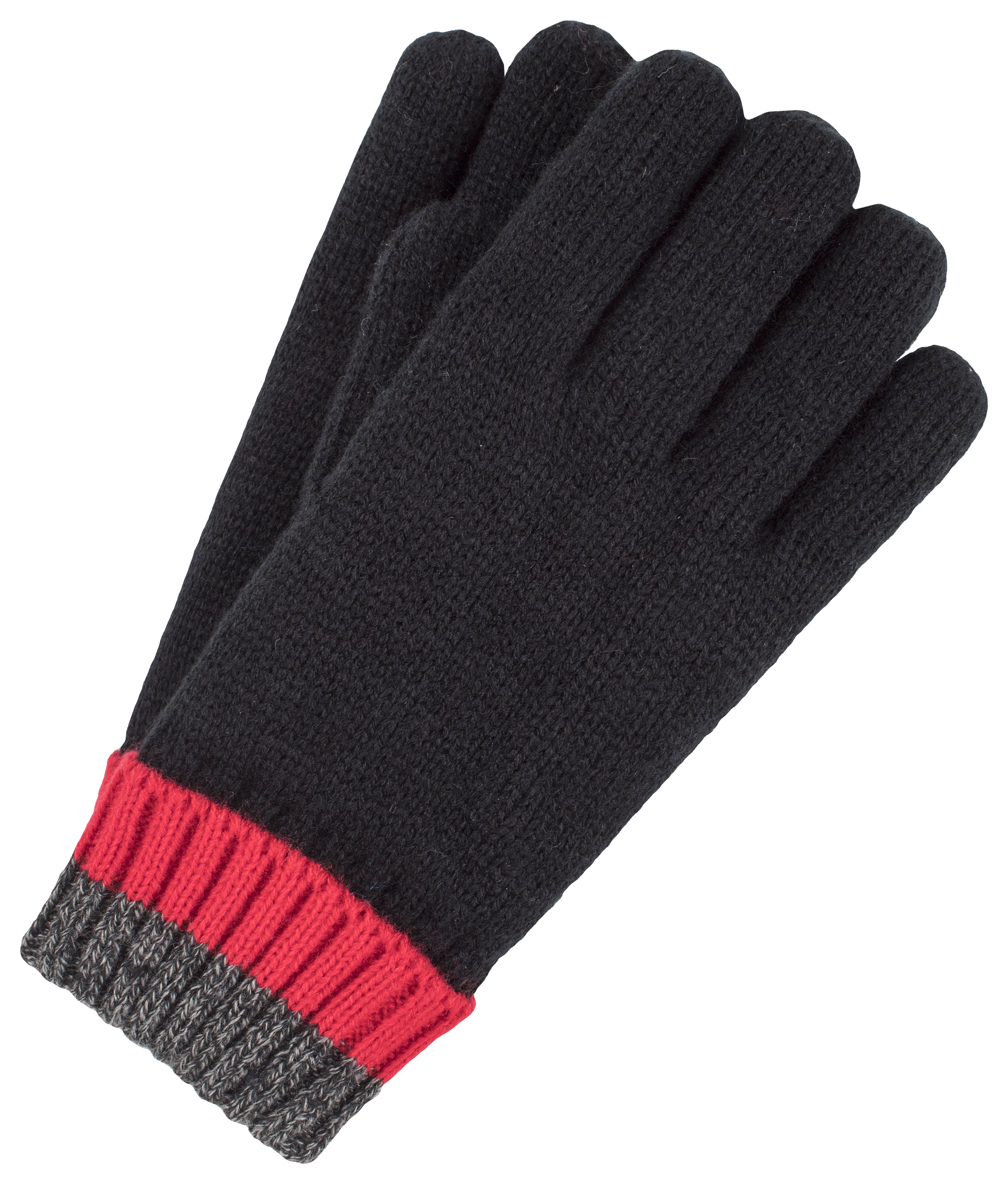 Image of Heat Holders Transverse Gloves for Kids - Black/Charcoal/Red