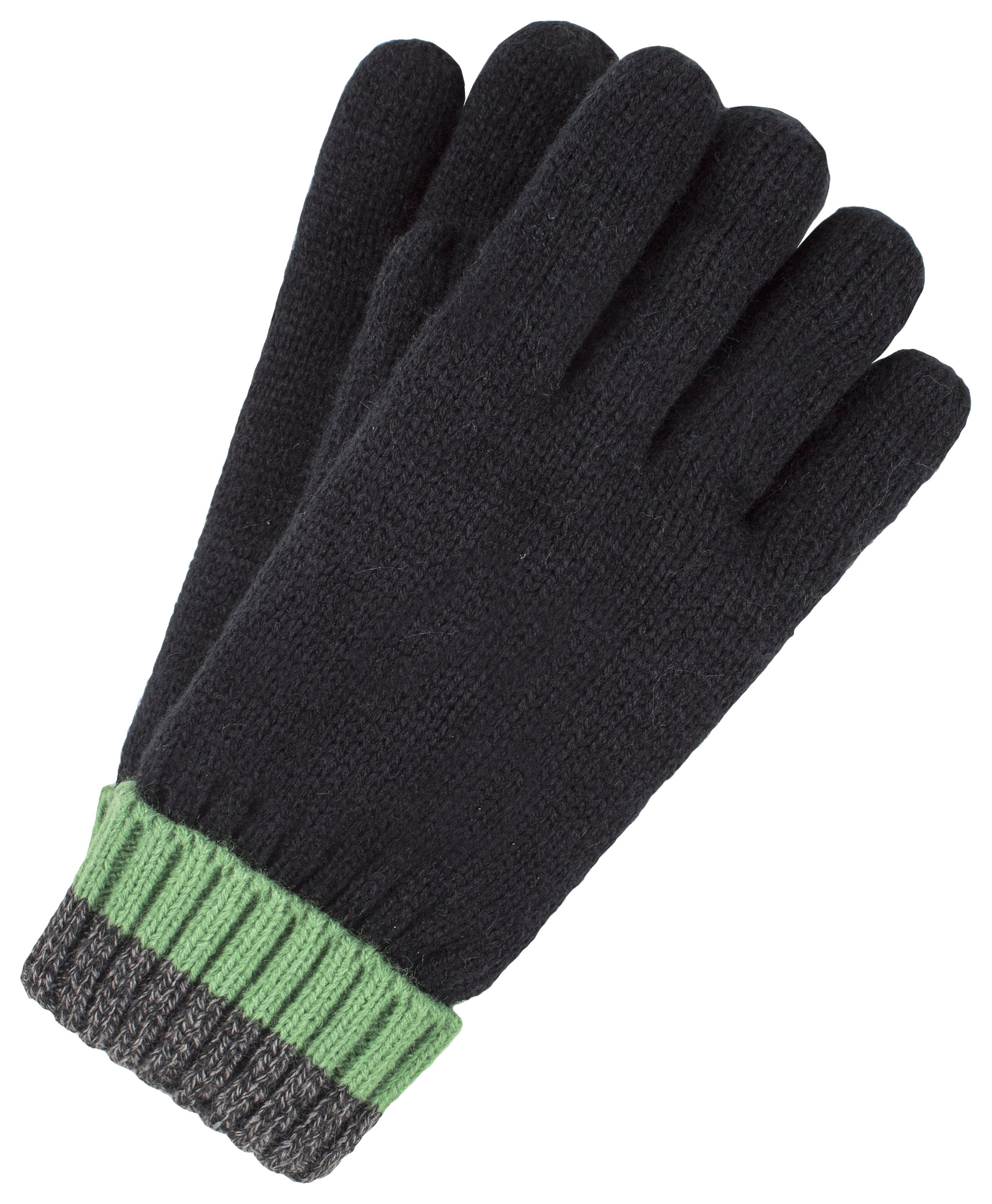 Image of Heat Holders Transverse Gloves for Kids - Black/Charcoal/Green