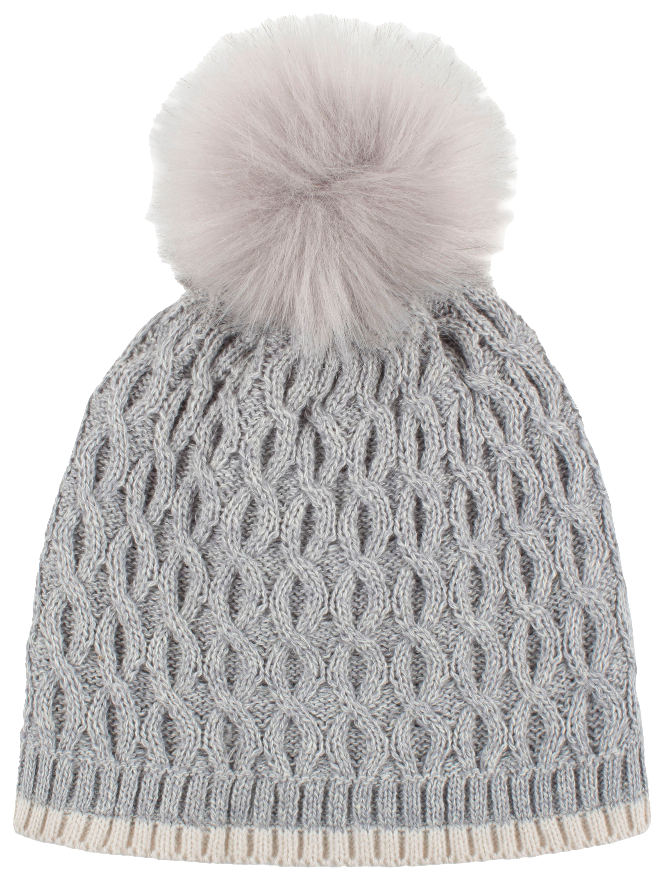 Image of Heat Holders Ice Palace Pom Beanie for Kids - Cloud Grey