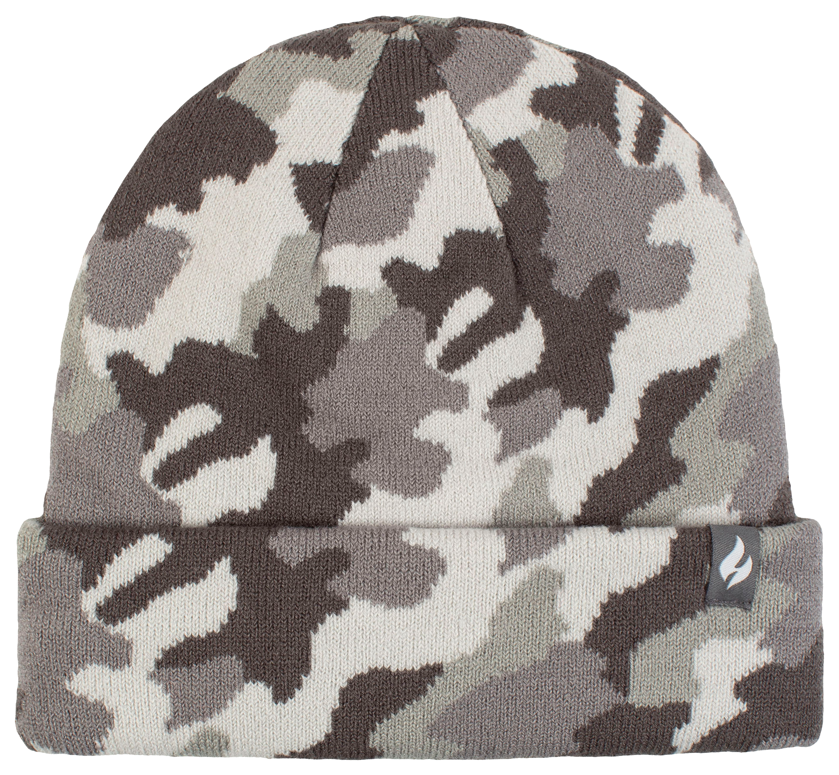 Image of Heat Holders Gavin Camo Knit Rollup Beanie for Kids - Grey