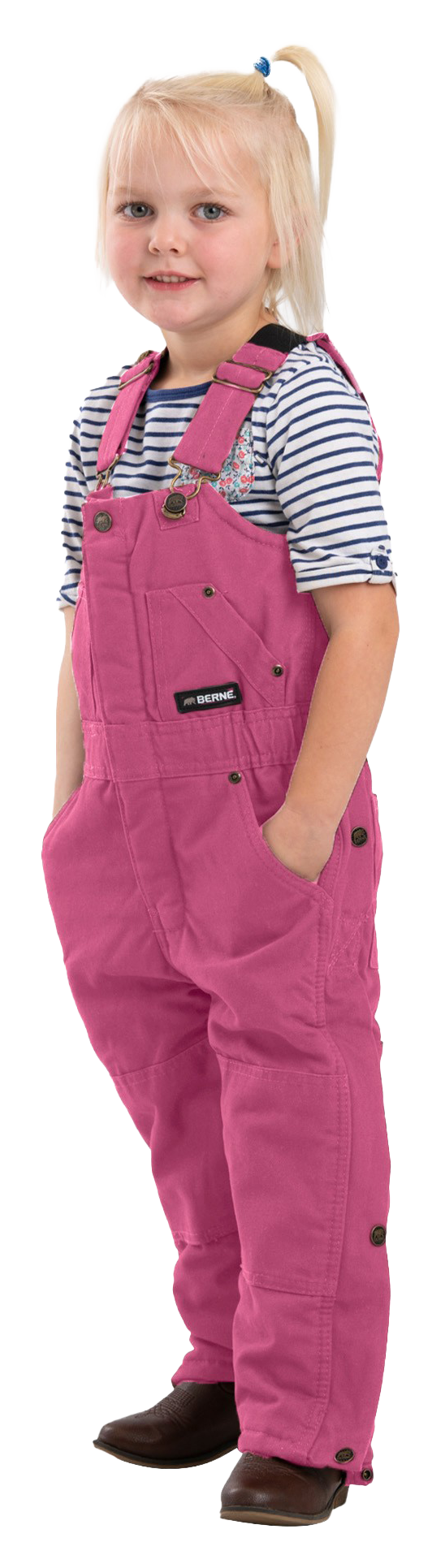 Image of Berne Softstone Insulated Bib Overalls for Toddlers - Desert Rose - 2T