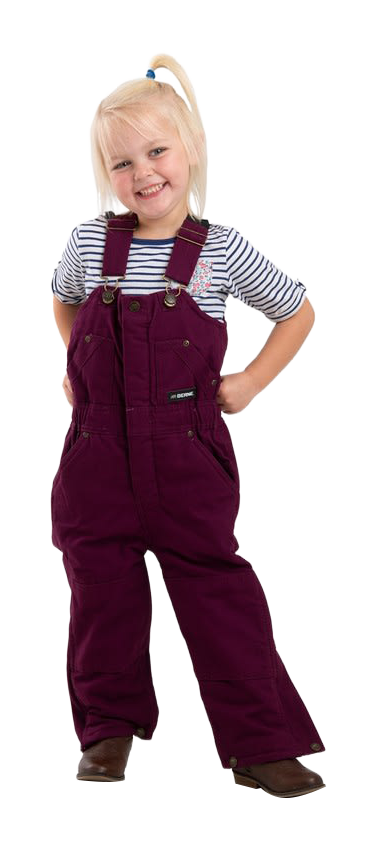 Image of Berne Softstone Insulated Bib Overalls for Toddlers - Plum - 2T