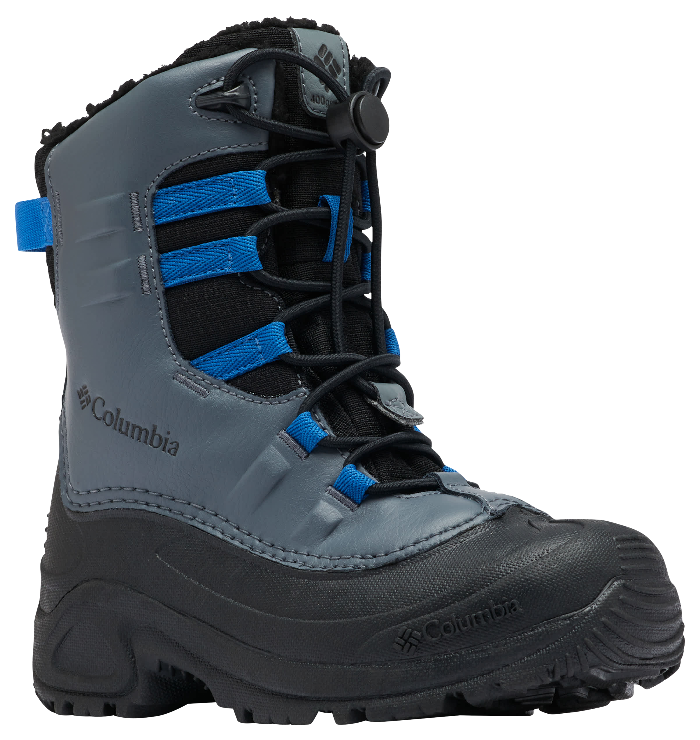 Image of Columbia Bugaboot Celsius Boots for Kids - Shark/Bright Indigo