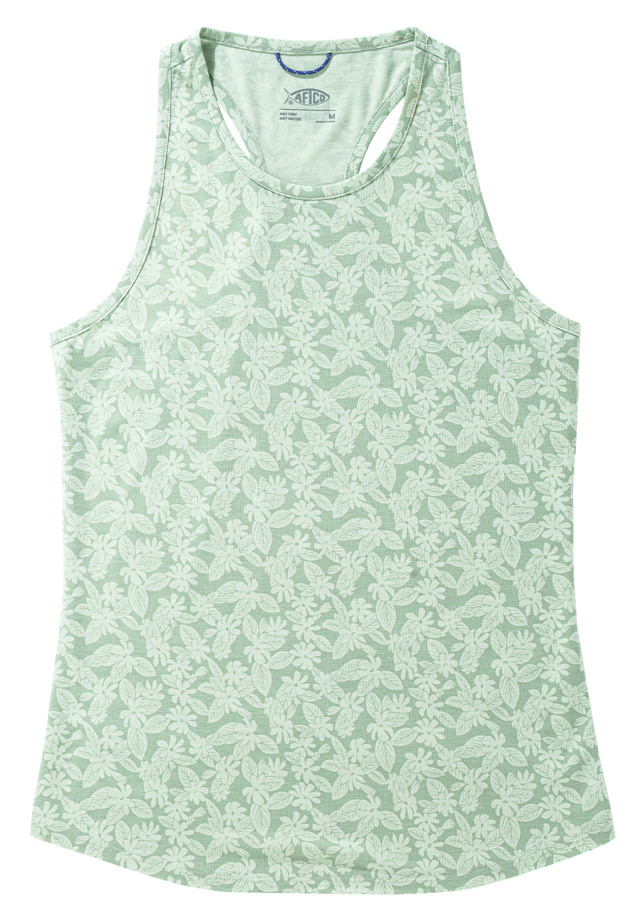 Image of AFTCO Ocean Bound Printed Racerback Tank - Bay Leaf