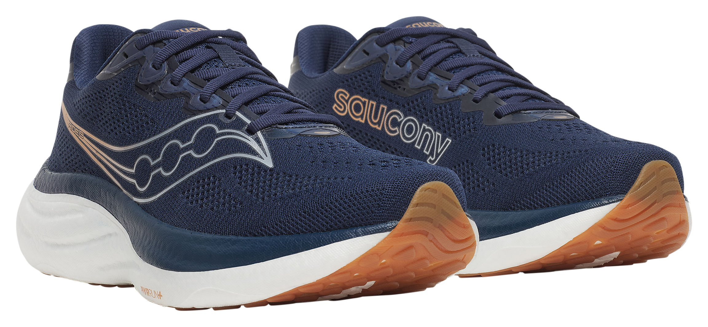 Image of Saucony Ride 19 Running Shoes for Men - Navy/Gum