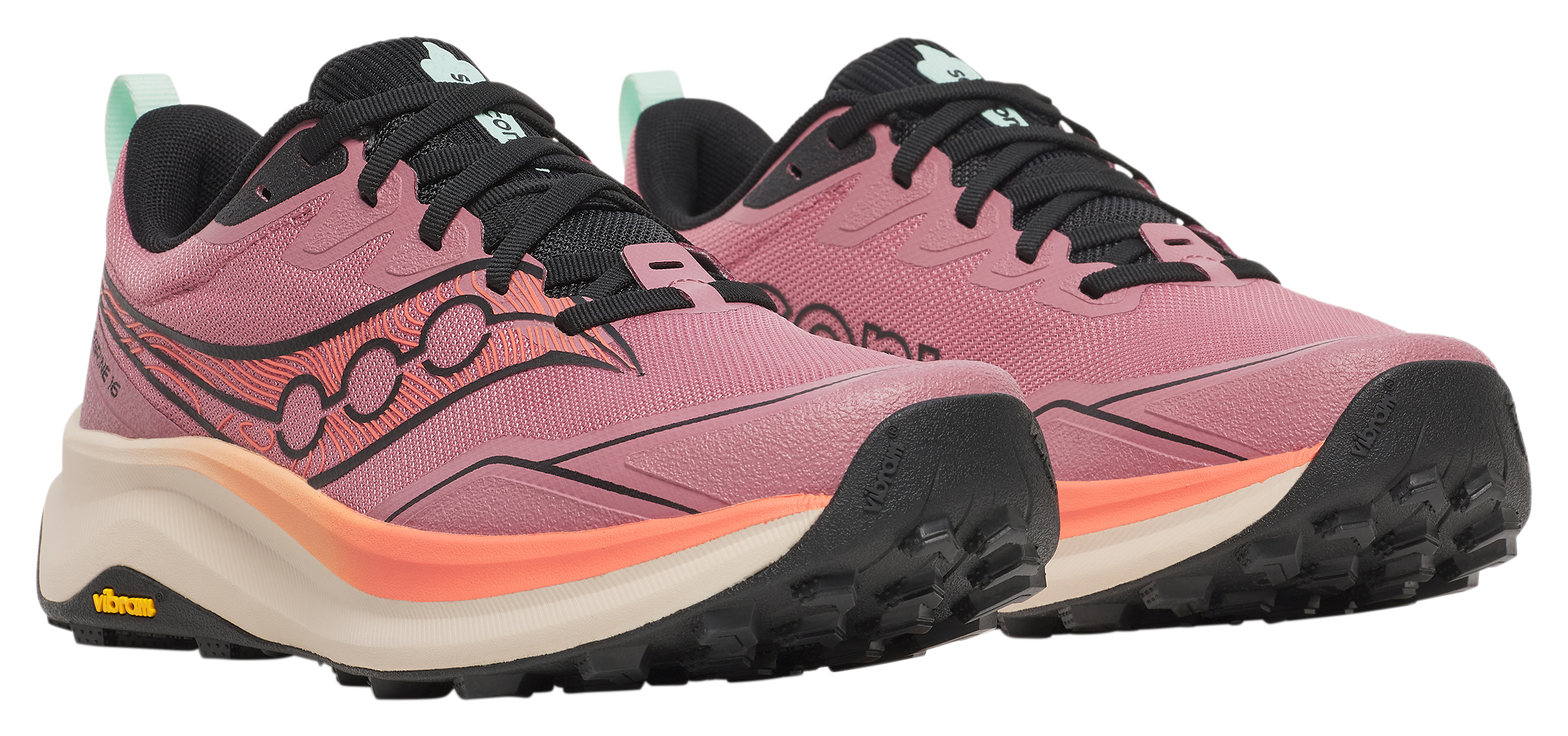 Image of Saucony Peregrine 16 Hiking Shoes for Women - Mauve/Salmon - 8.5M