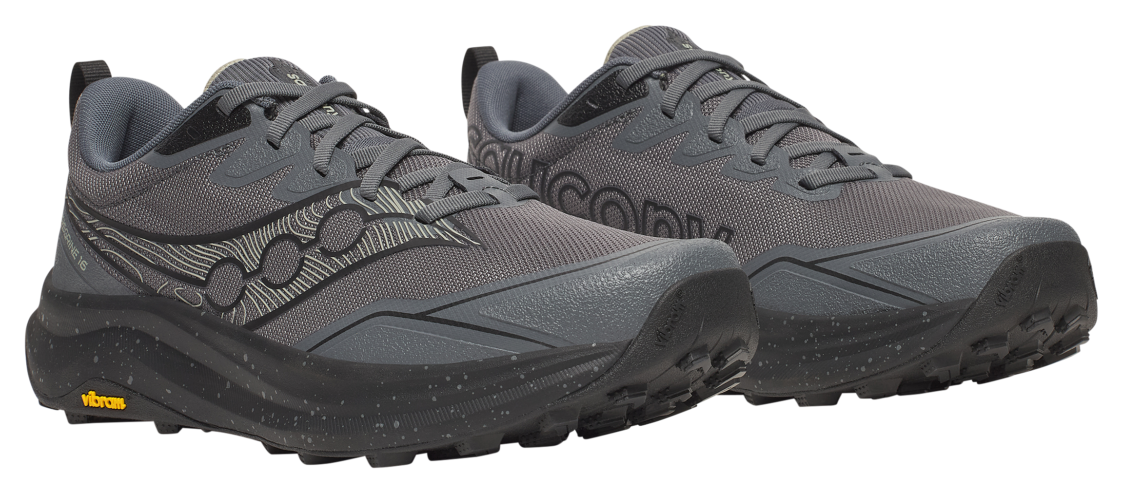 Image of Saucony Peregrine 16 Hiking Shoes for Men - Carbon/Black - 11.5M