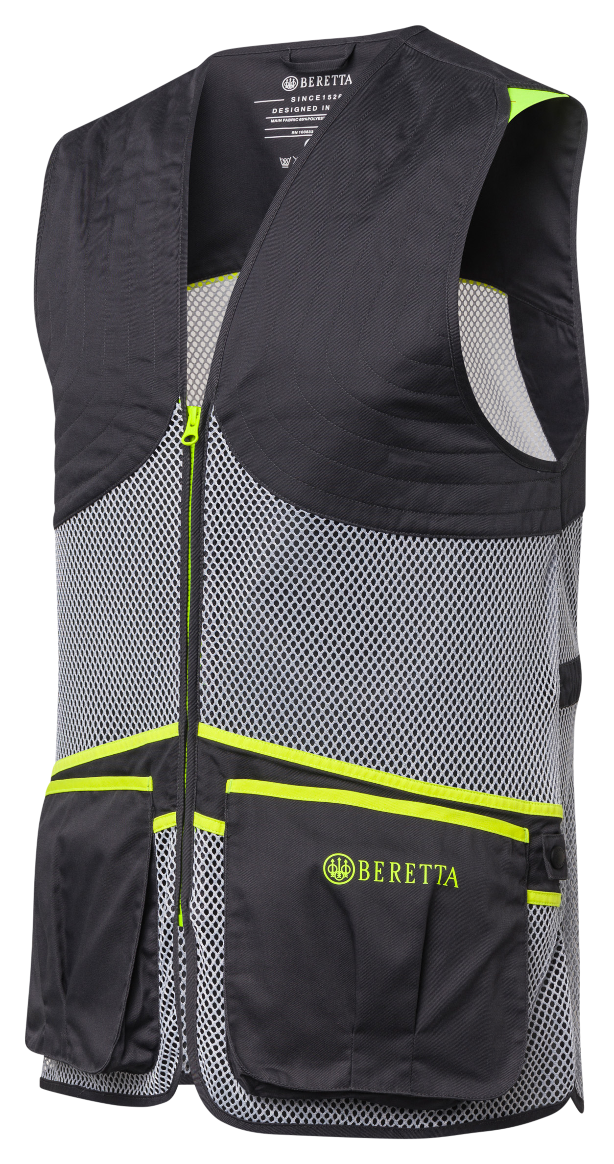Image of Beretta Full-Mesh Shooting Vest - Ebony/Ice Grey
