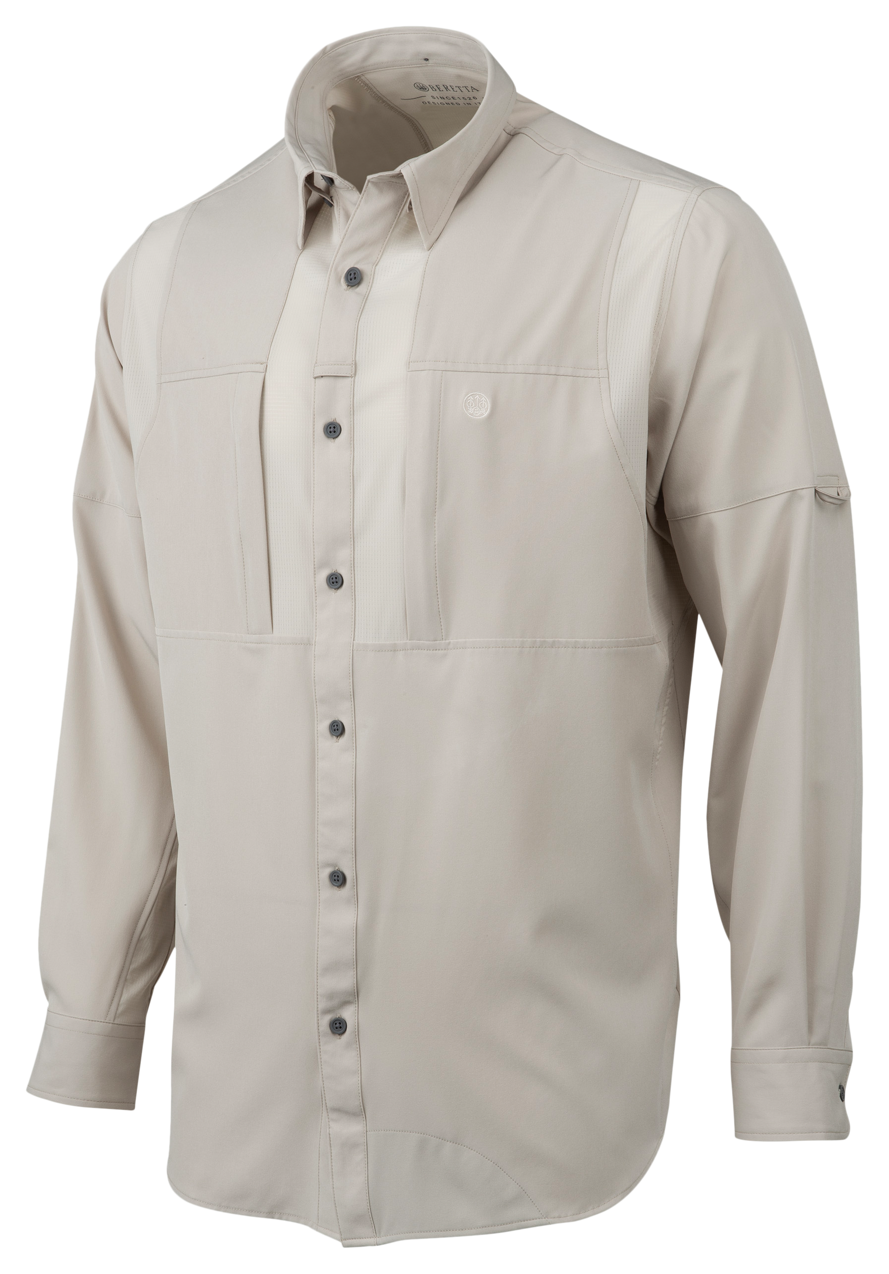 Image of Beretta TKAD Flex Long-Sleeve Button-Down Shirt - Sand