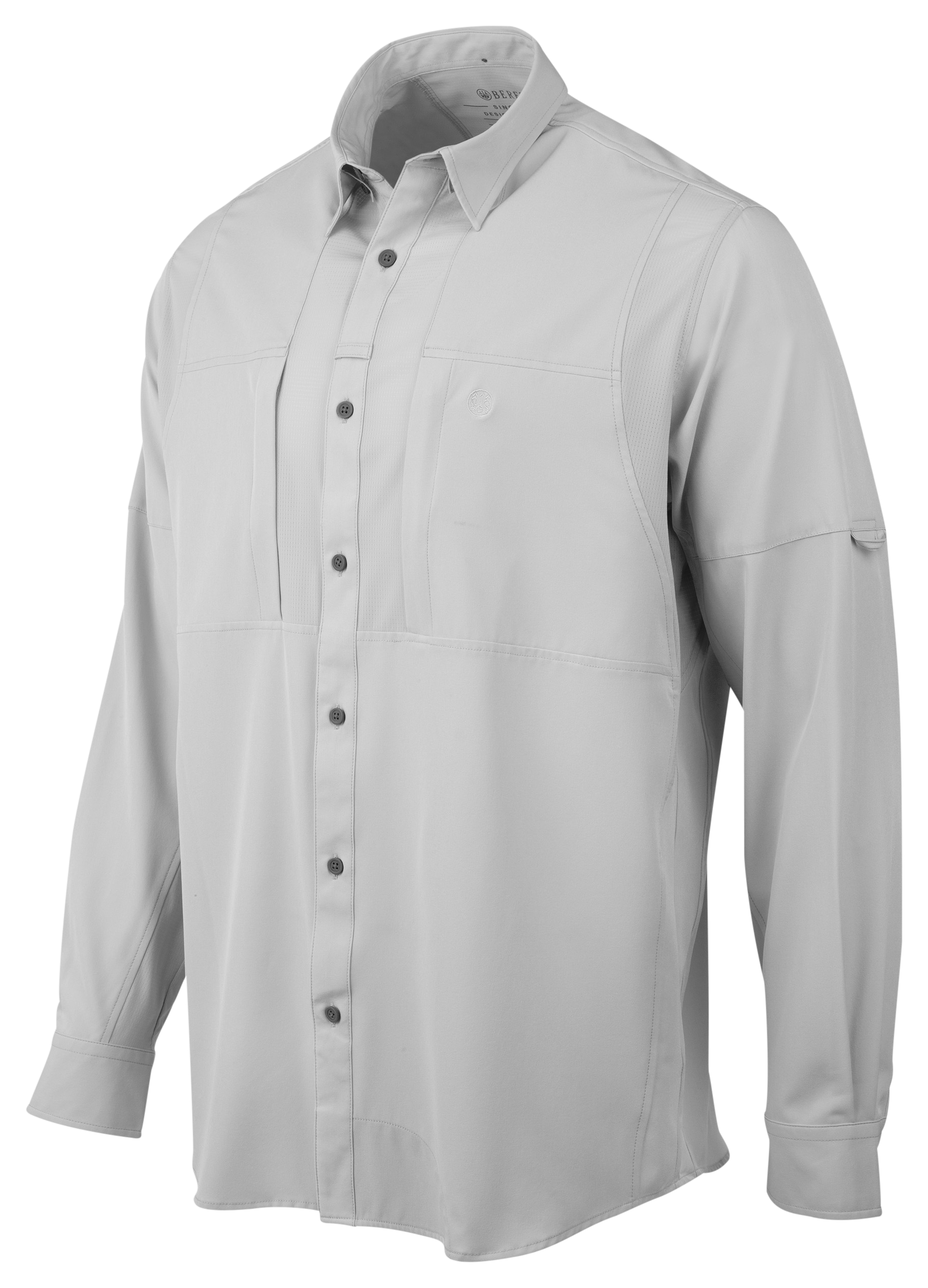 Image of Beretta TKAD Flex Long-Sleeve Button-Down Shirt - Light Grey