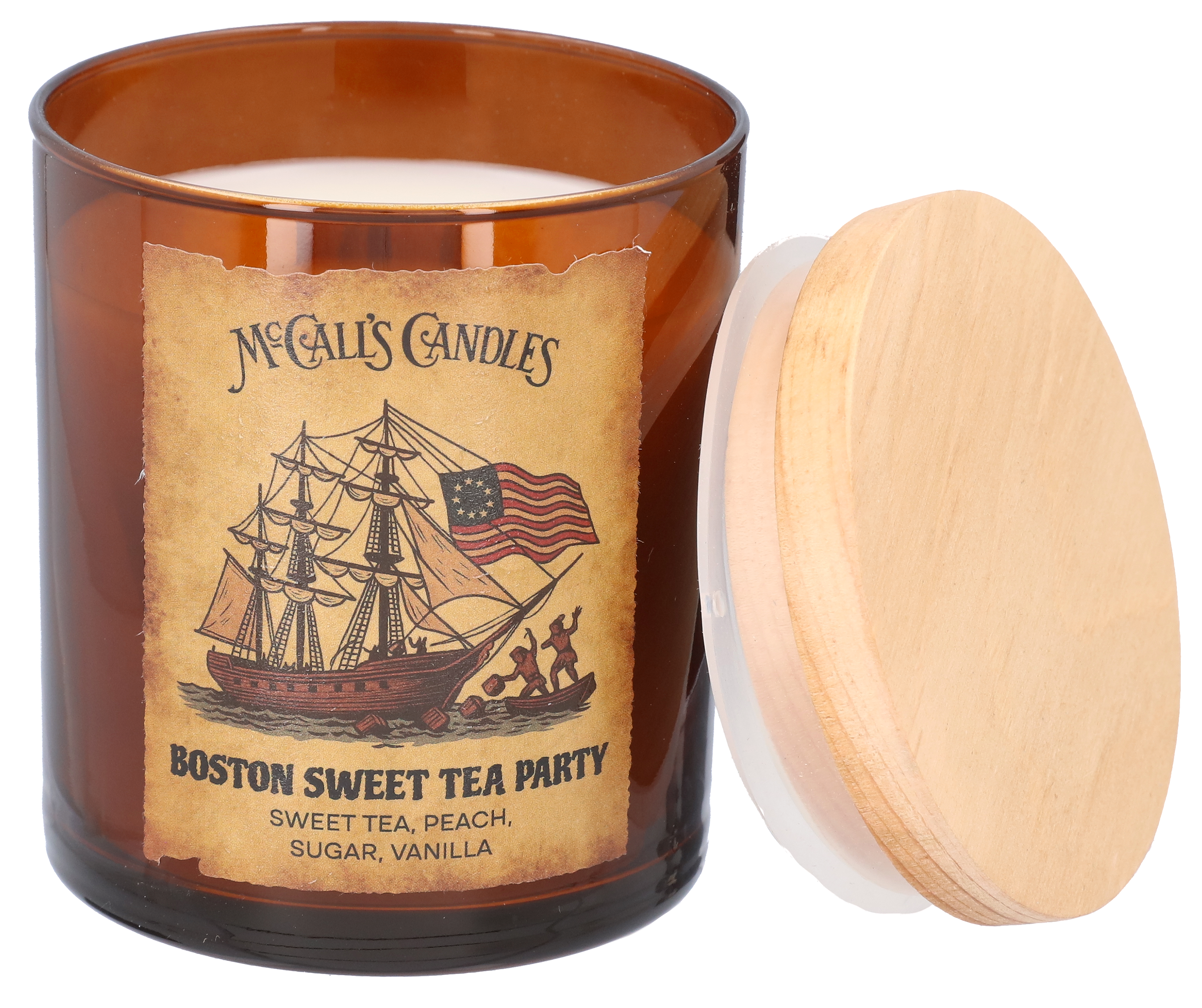 Image of McCall's Candles American Patriot Scented Candle - Boston Sweet Tea Party