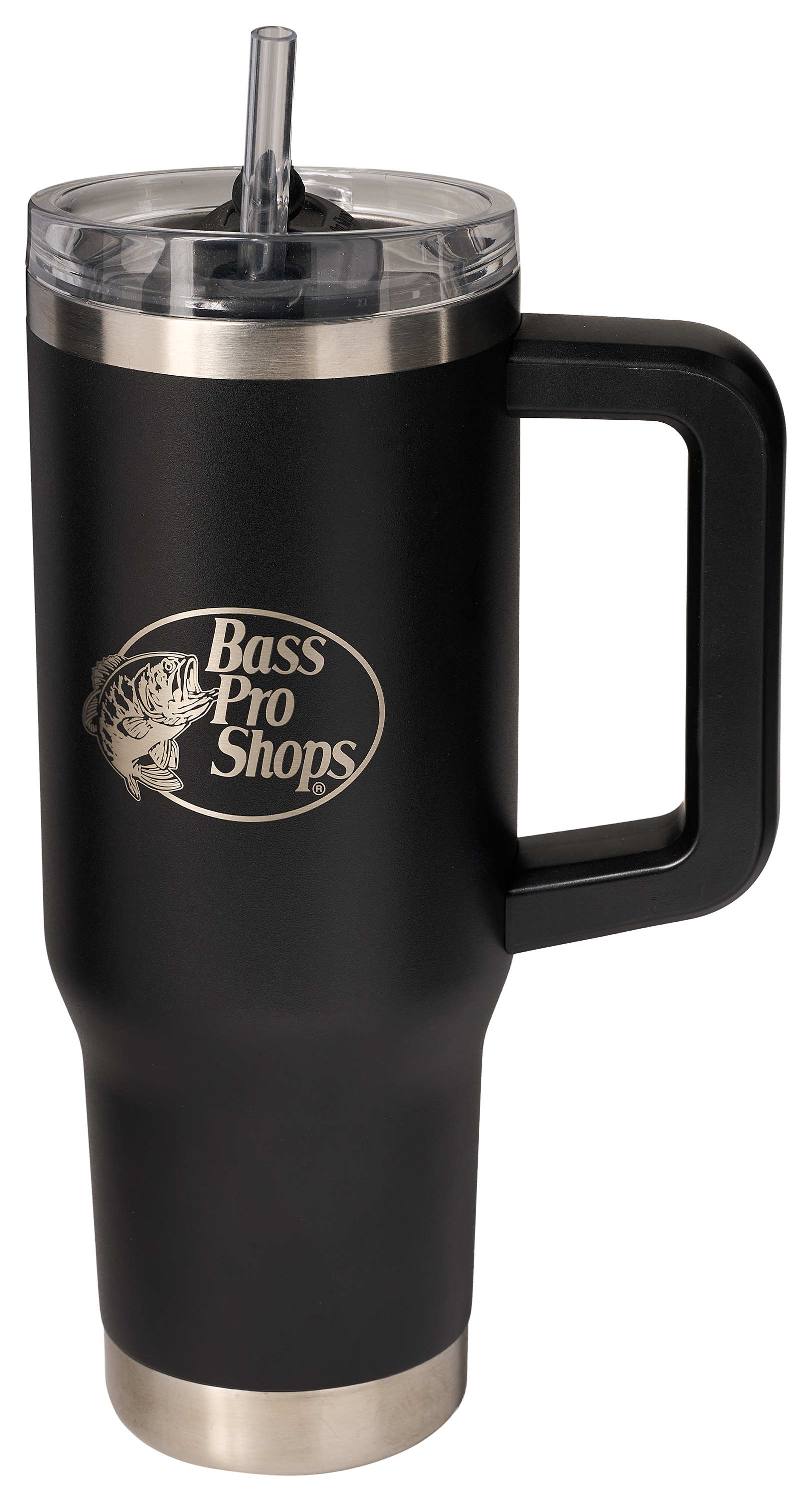 Image of Bass Pro Shops 30-oz. Mug with Slider Lid and Straw - Black