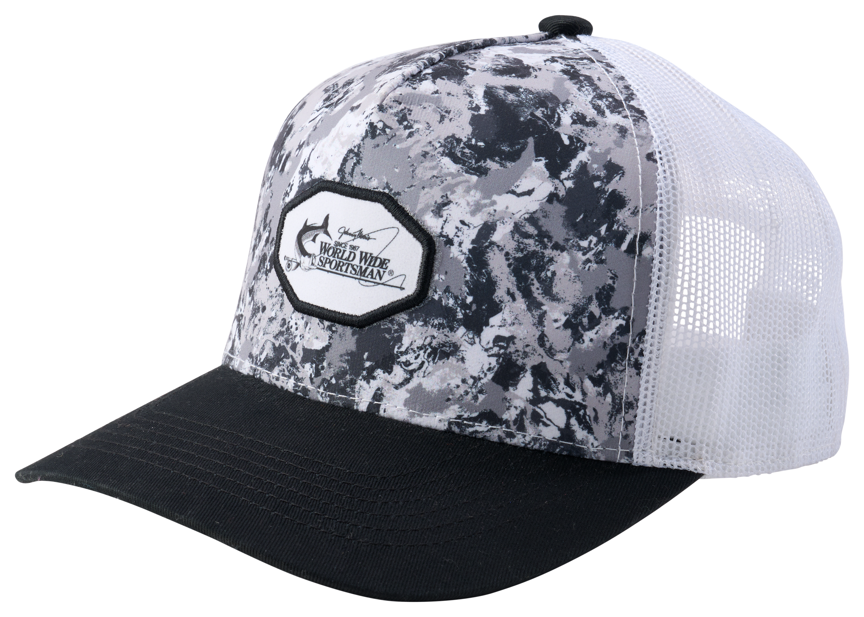 Image of World Wide Sportsman Water Camo Snapback Cap for Kids - Black