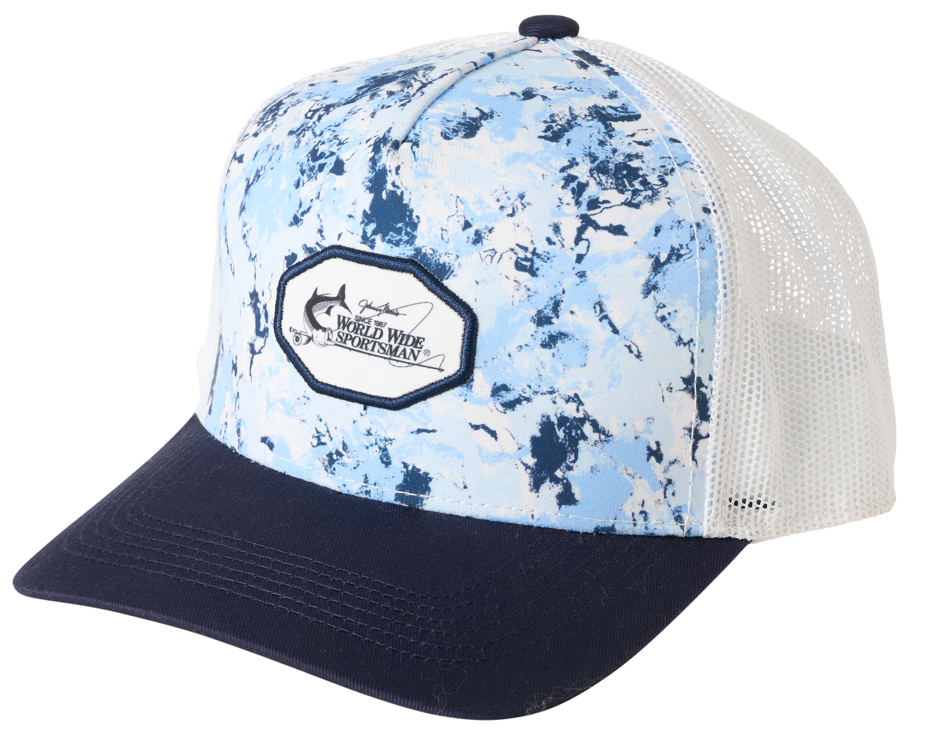 Image of World Wide Sportsman Water Camo Snapback Cap for Kids - Blue