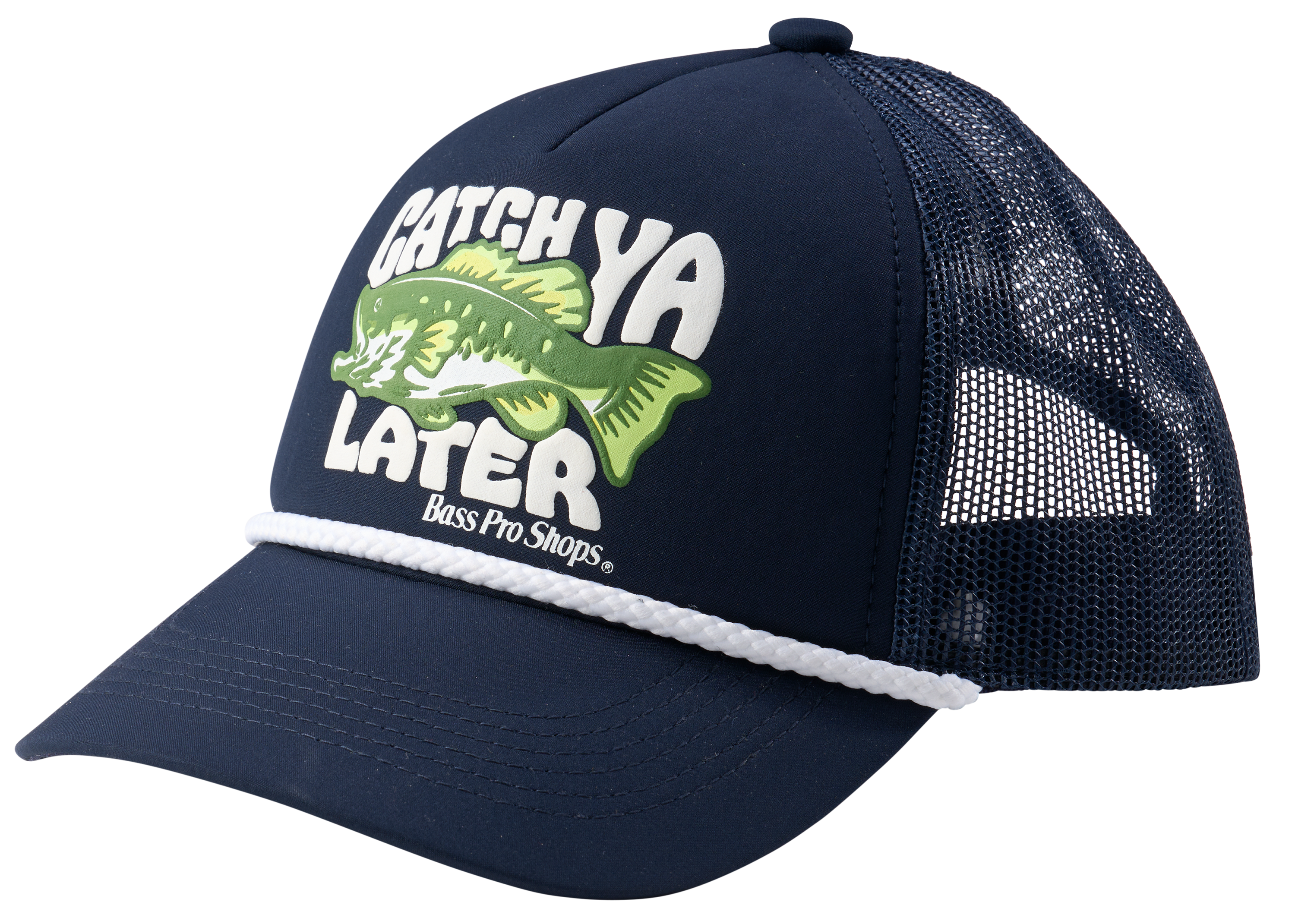 Image of Bass Pro Shops Catch Ya Later Puff Print Rope Trucker Cap for Kids