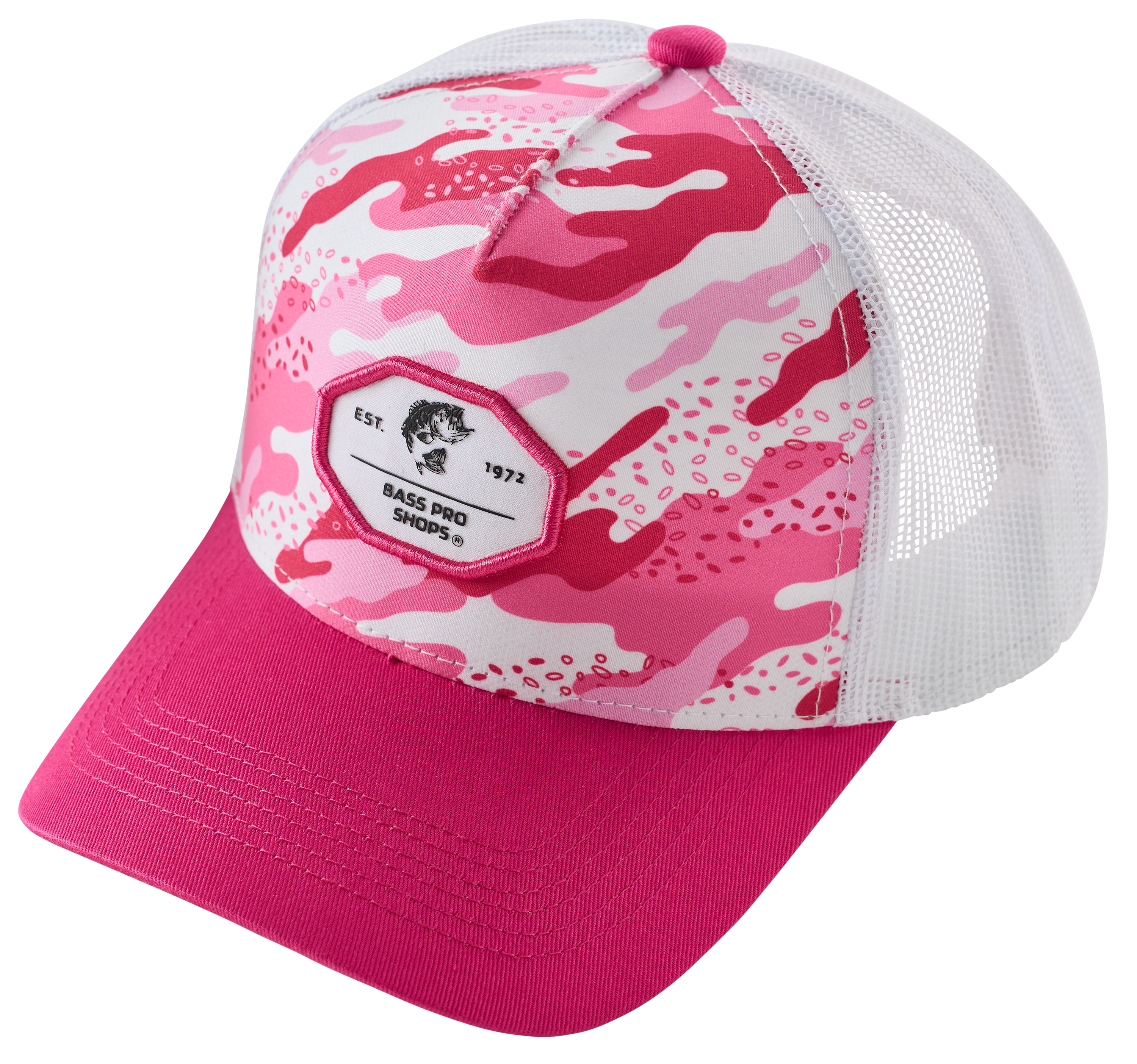 Image of Bass Pro Shops Performance Snapback Cap for Kids - Pink Camo