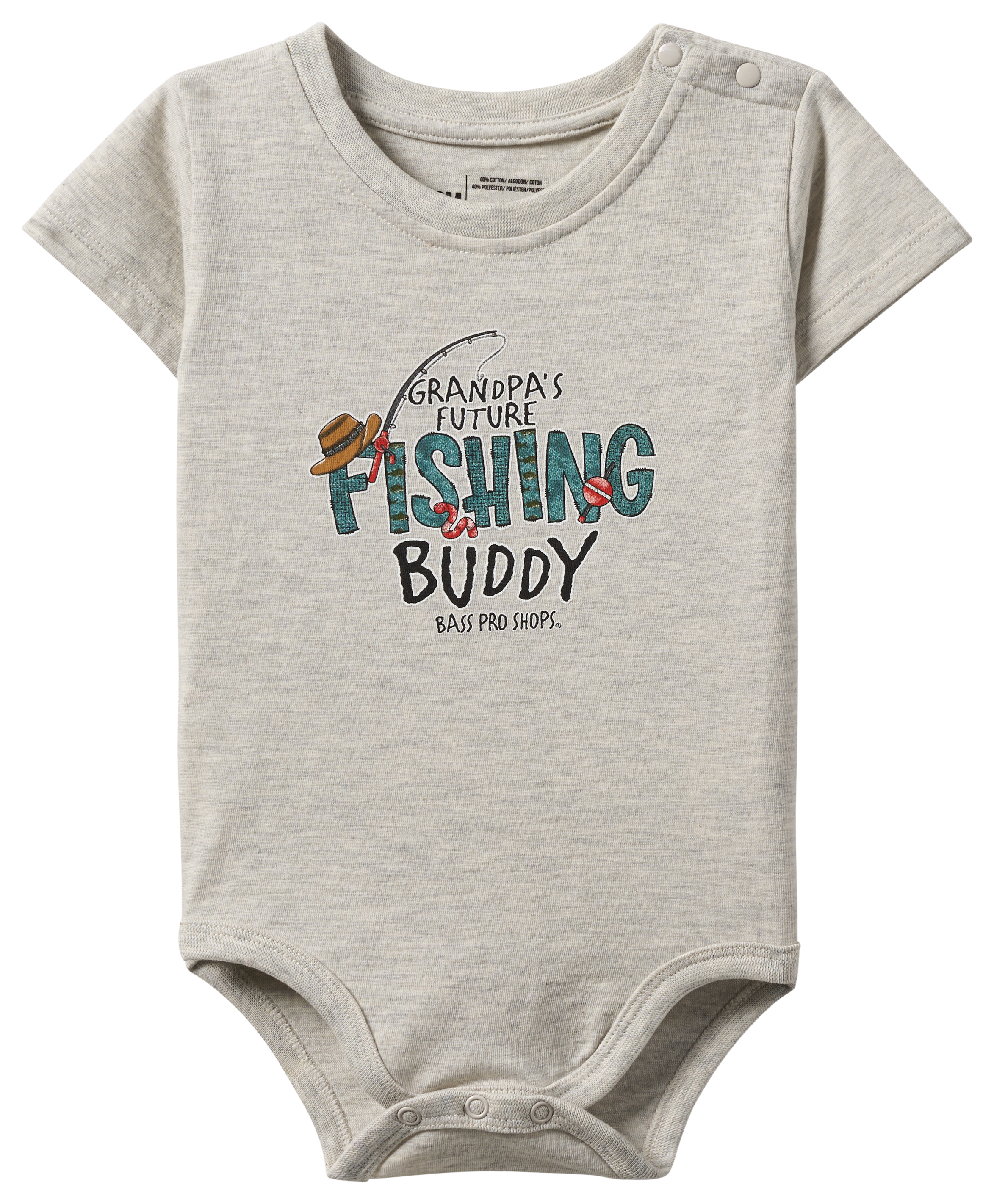Image of Bass Pro Shops Grandpa's Future Fishing Buddy Short-Sleeve Bodysuit for Babies - Oatmeal Heather - 3 Months