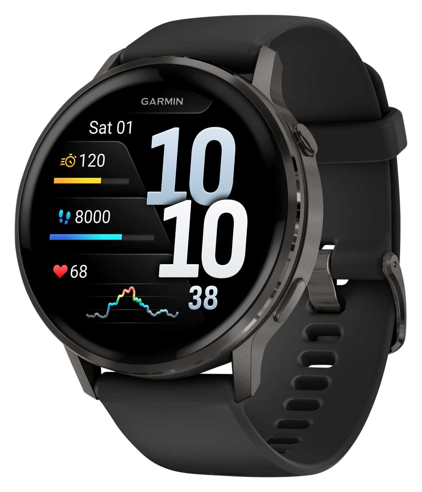 Image of Garmin Venu 4 GPS Smartwatch - Slate/Black - 45mm