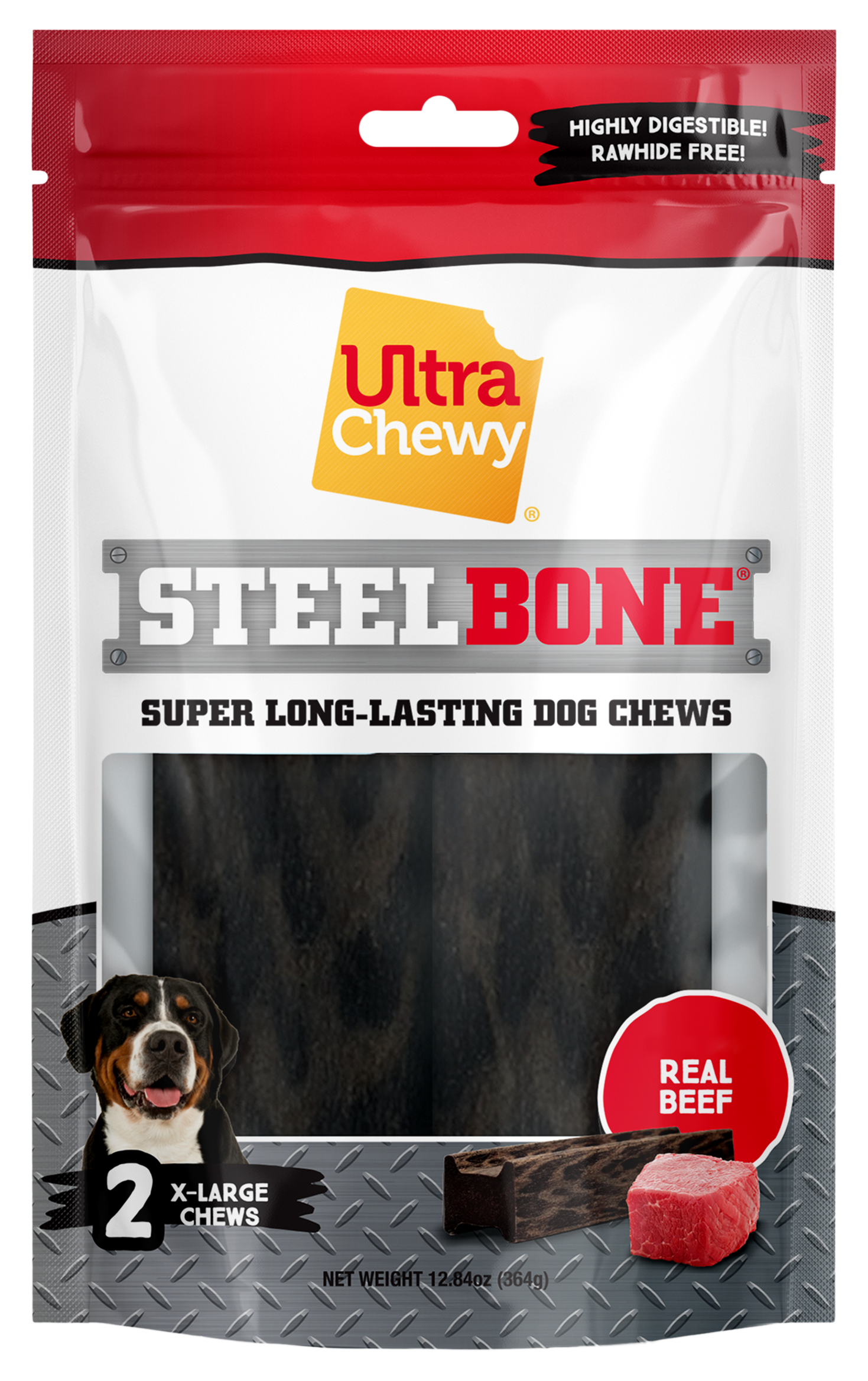 Image of Ultra Chewy Steel Bone Dog Chews - 2-Pack