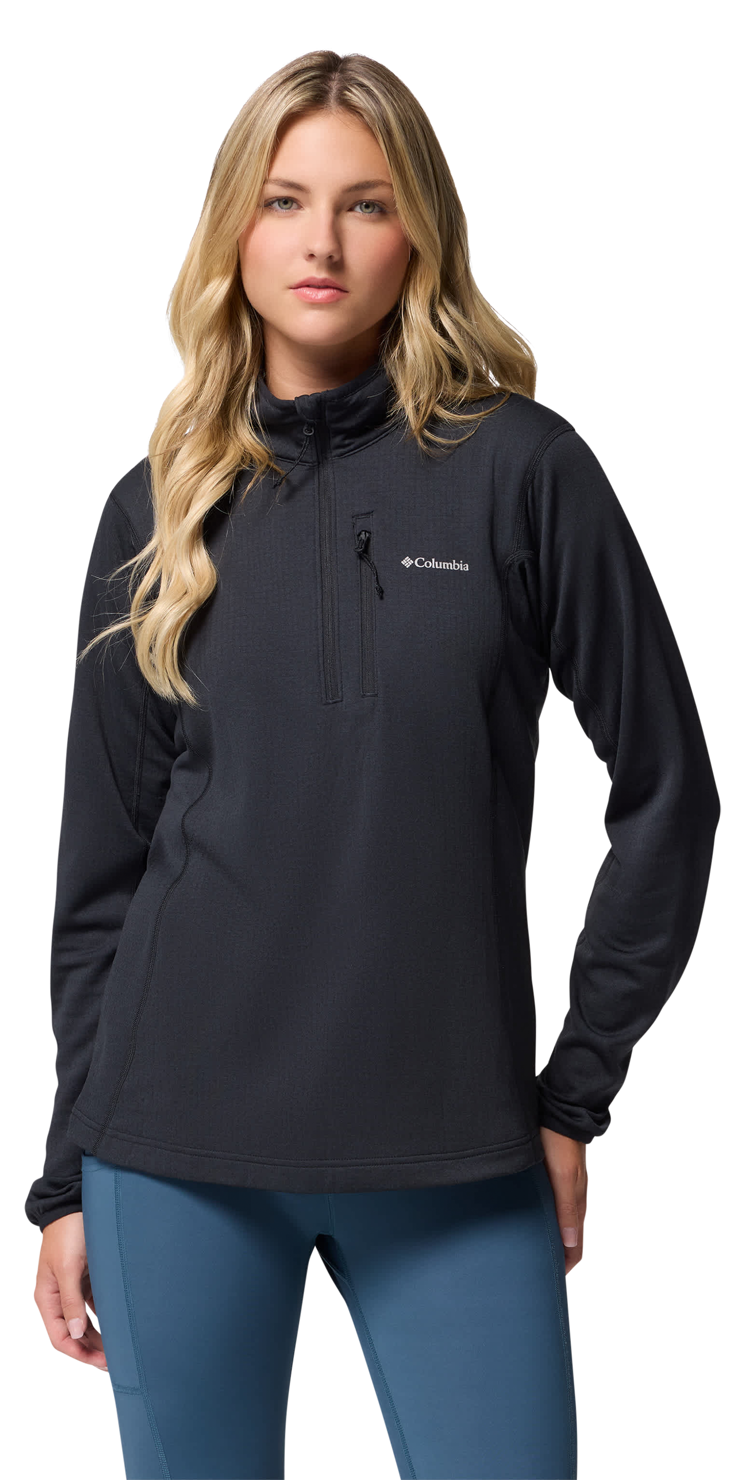 Image of Columbia Essential Hike Grid-Fleece Half-Zip Jacket - Black - XL
