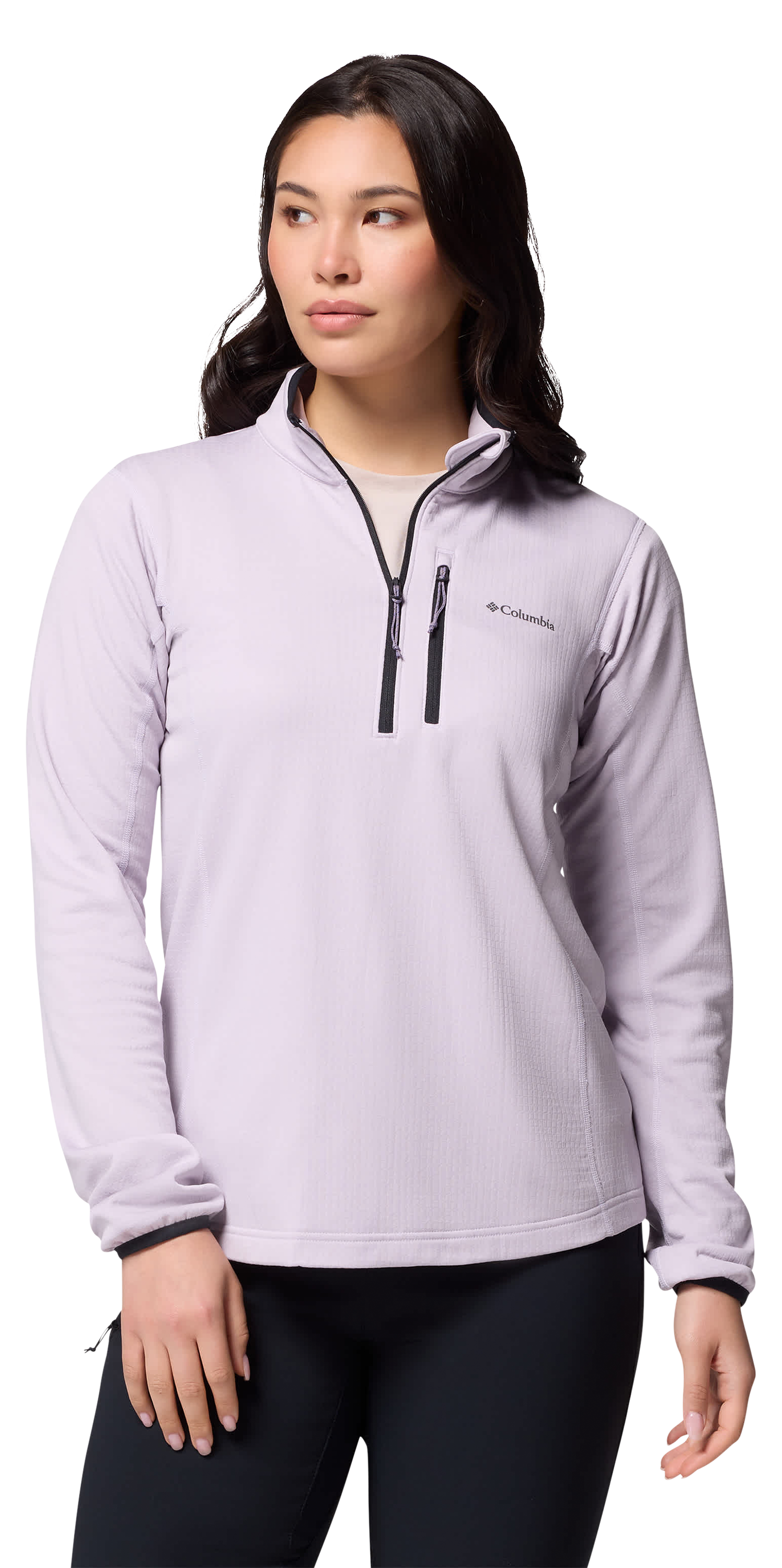 Image of Columbia Essential Hike Grid-Fleece Half-Zip Jacket - Lavender Pearl/Black - XXL