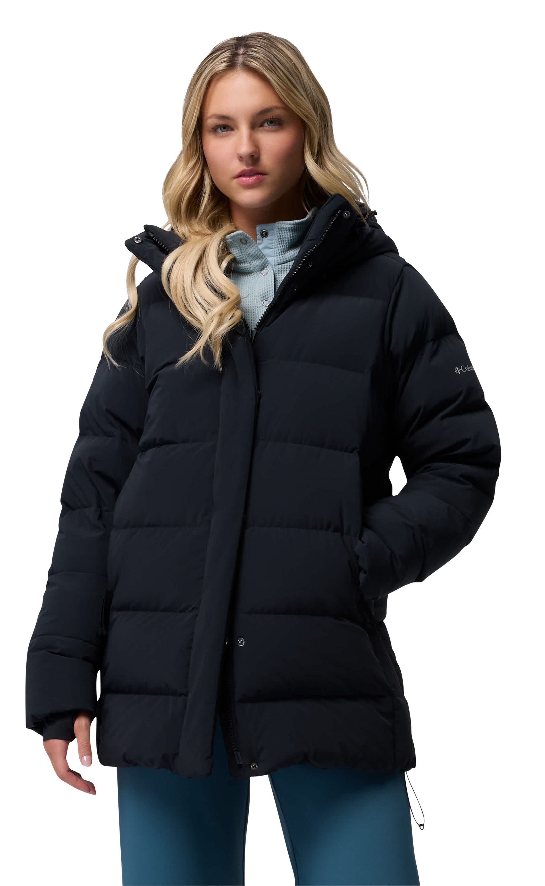 Image of Columbia Amaze Puff Mid Hooded Jacket - Black - XXL