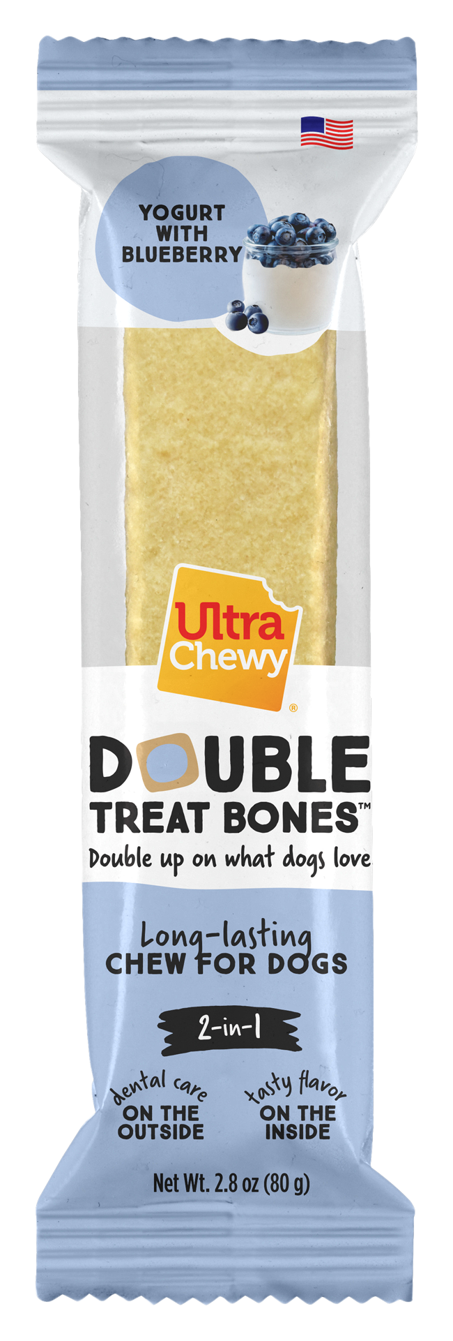Image of Ultra Chewy Blueberry Yogurt Double Treat Dog Bones