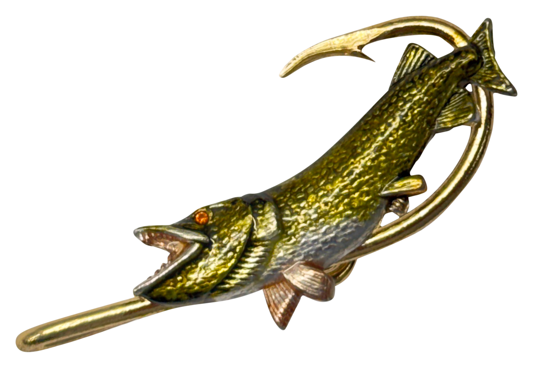 Image of Hookits Northern Pike Fishing Hook Hat Pin Clip