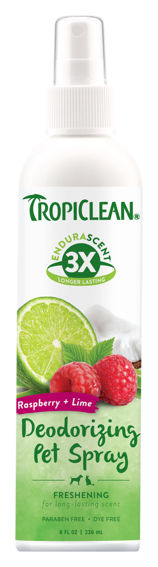 Image of TropiClean Deodorizing Spray for Pets - Raspberry Lime