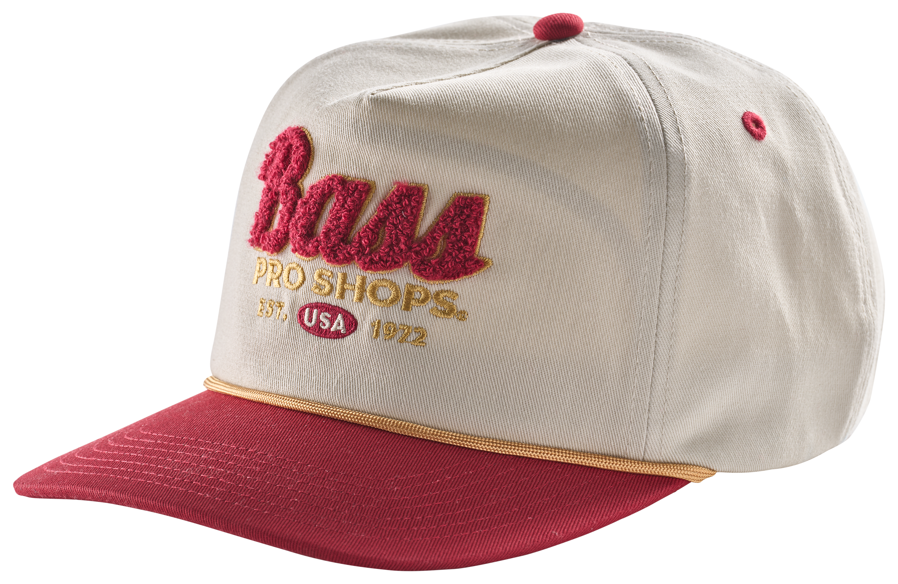 Image of Bass Pro Shops Chenille Patch Cap - Putty/Red
