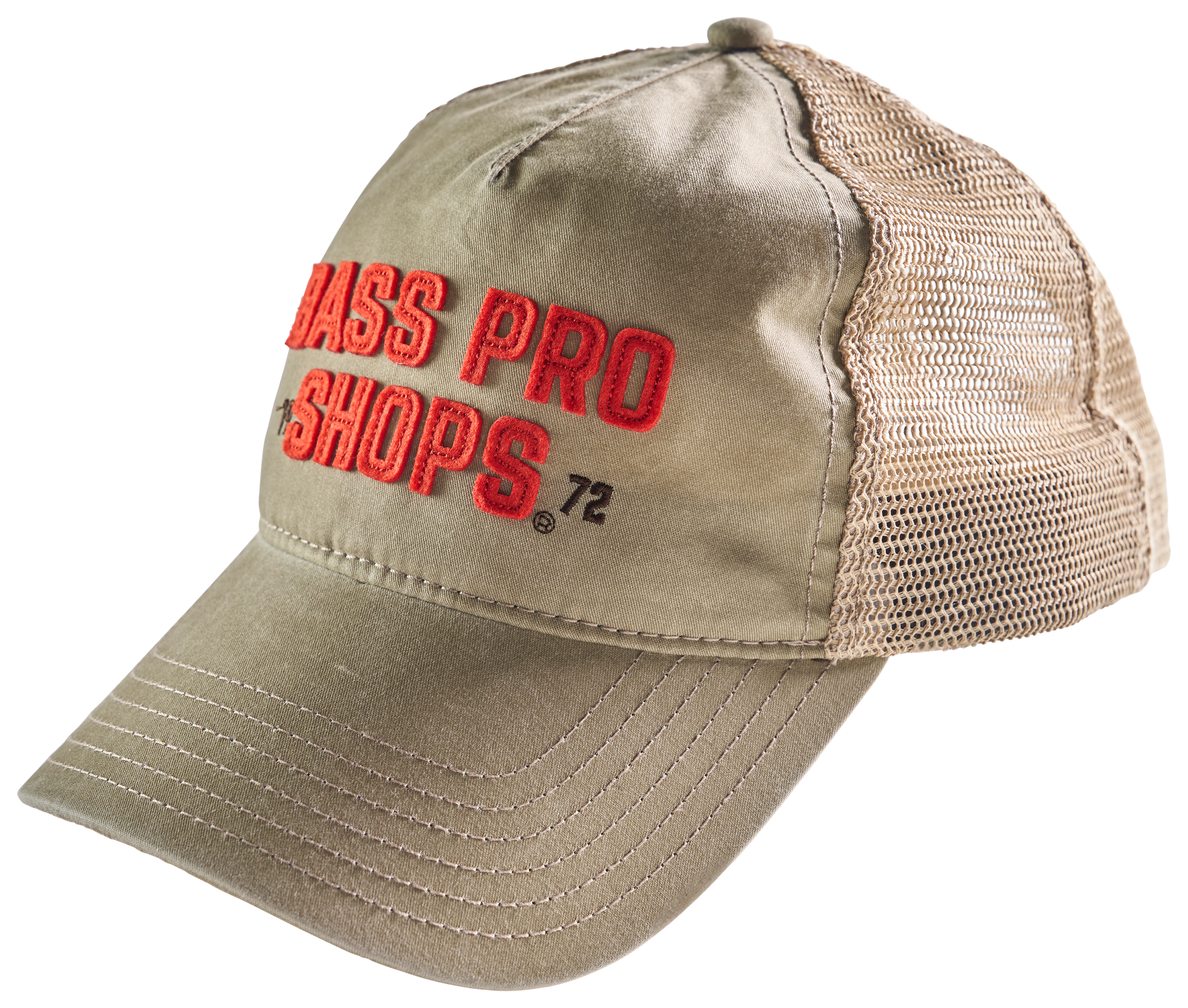 Image of Bass Pro Shops Felt Patch Mesh-Back Cap - Khaki
