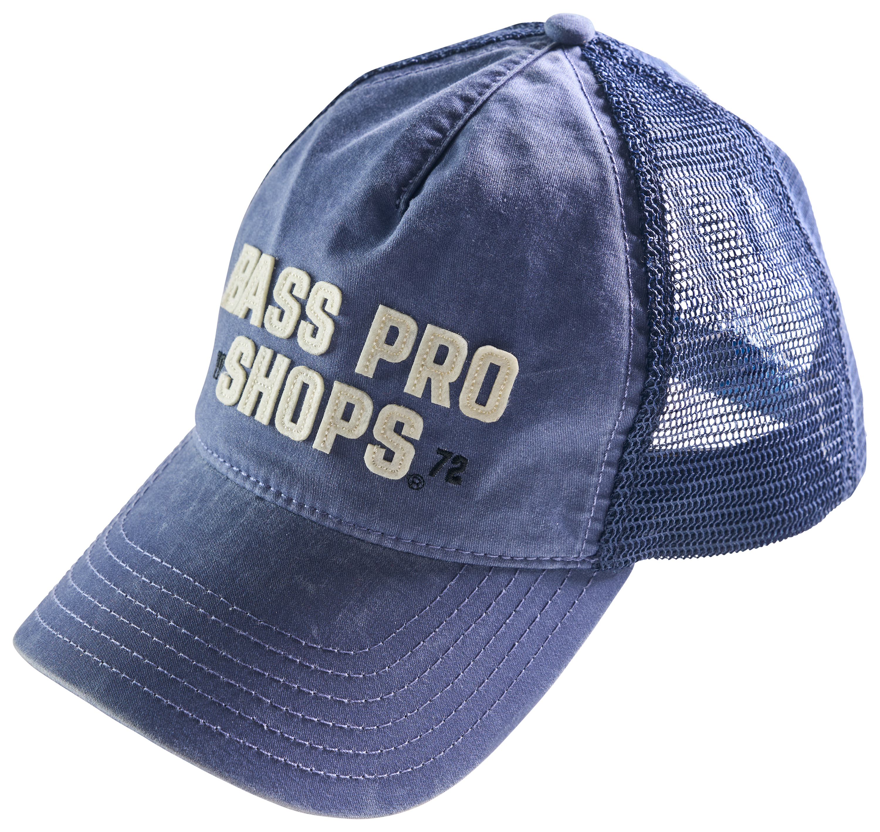 Image of Bass Pro Shops Felt Patch Mesh-Back Cap - Slate Blue
