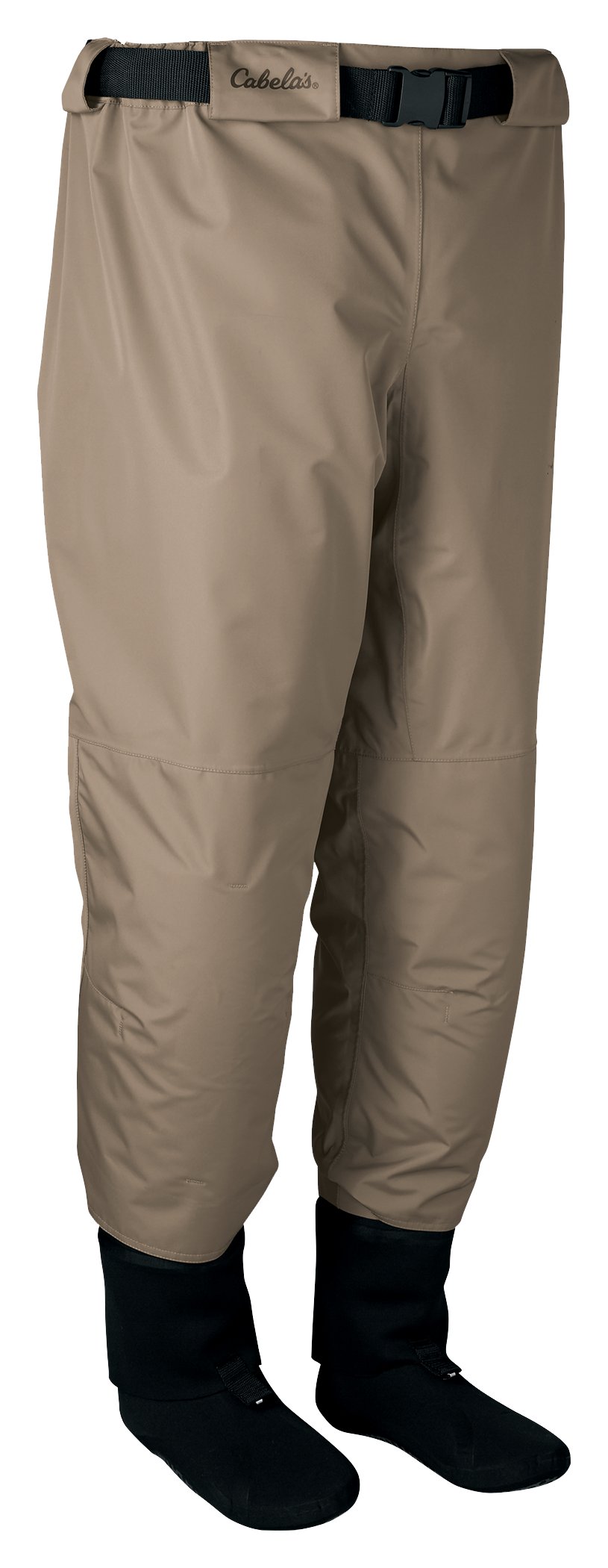 Cabela’s Fishing Pants Mens XL Waders Tan Suspenders Waterproof Feet  Drawstring