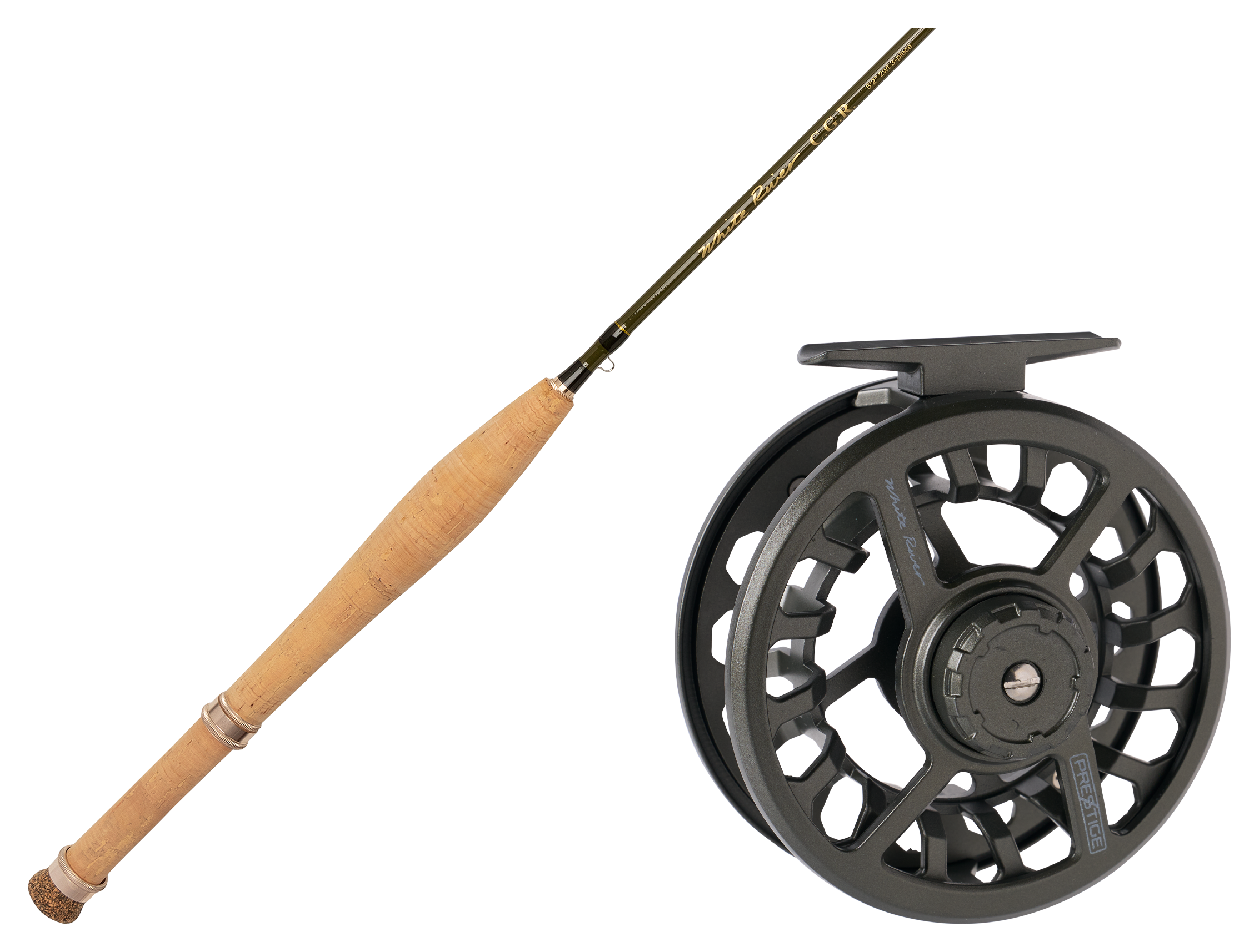 Image of "White River Fly Shop CGR Fiberglass Fly Rod and Prestige Fly Reel Combo - 4 wt. - 6'6"""