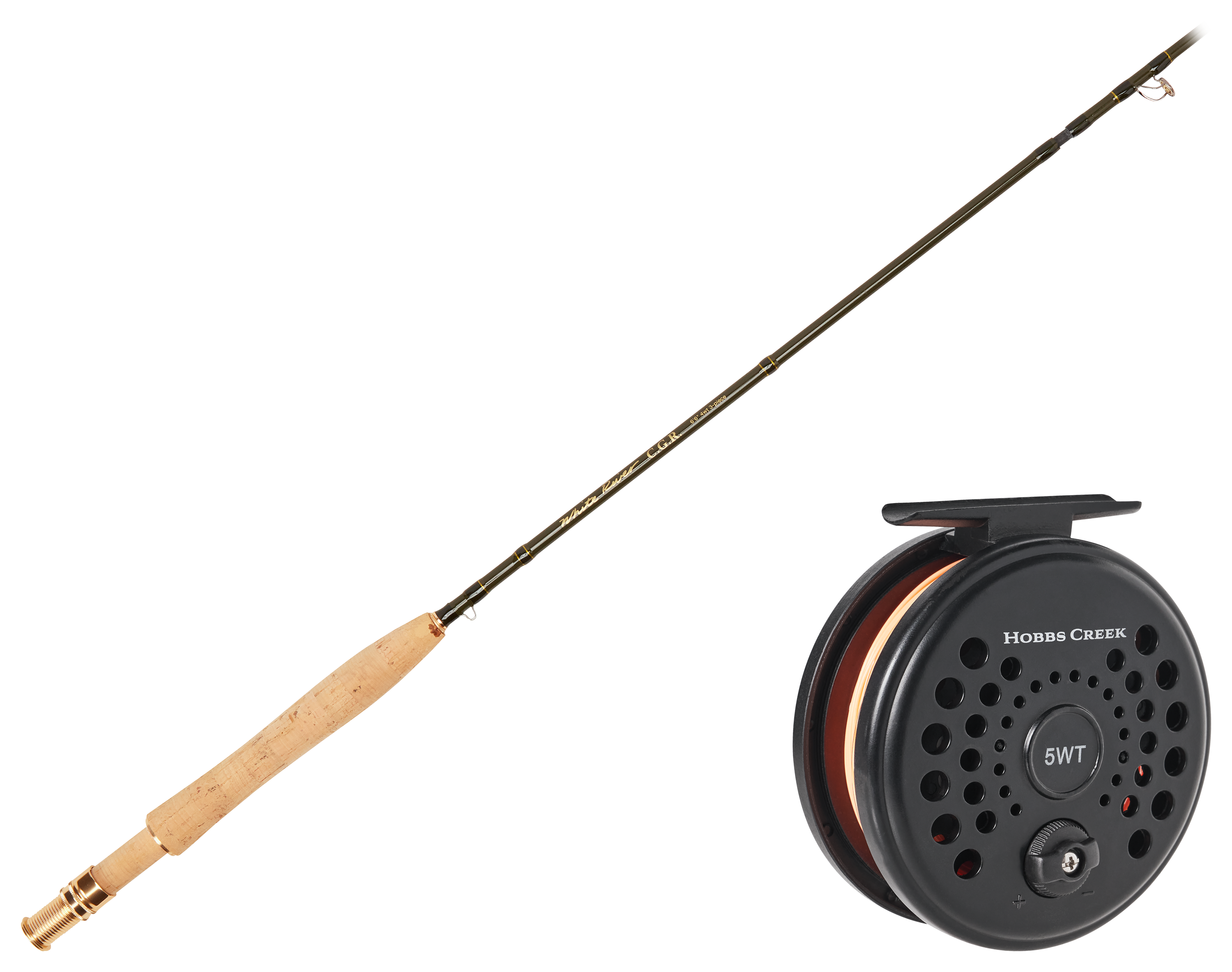 Image of White River Fly Shop CGR Fiberglass Fly Rod and Hobbs Creek Fly Reel Combo