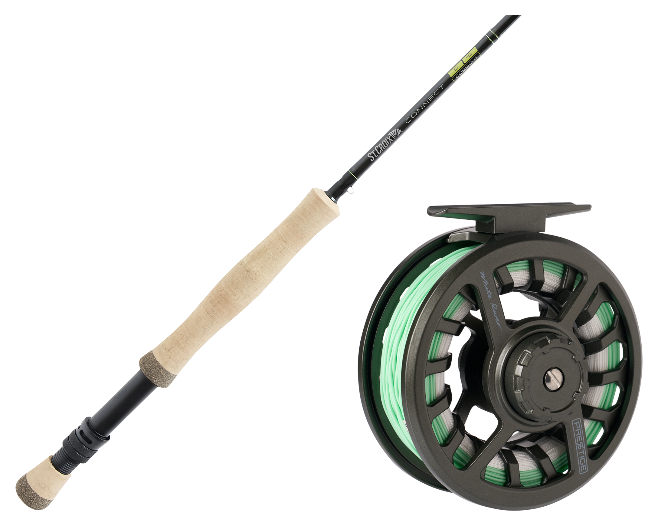 Image of St. Croix Connect Fly Rod and White River Fly Shop Prestige Loaded Fly Reel Combo - 8 wt. - 9'
