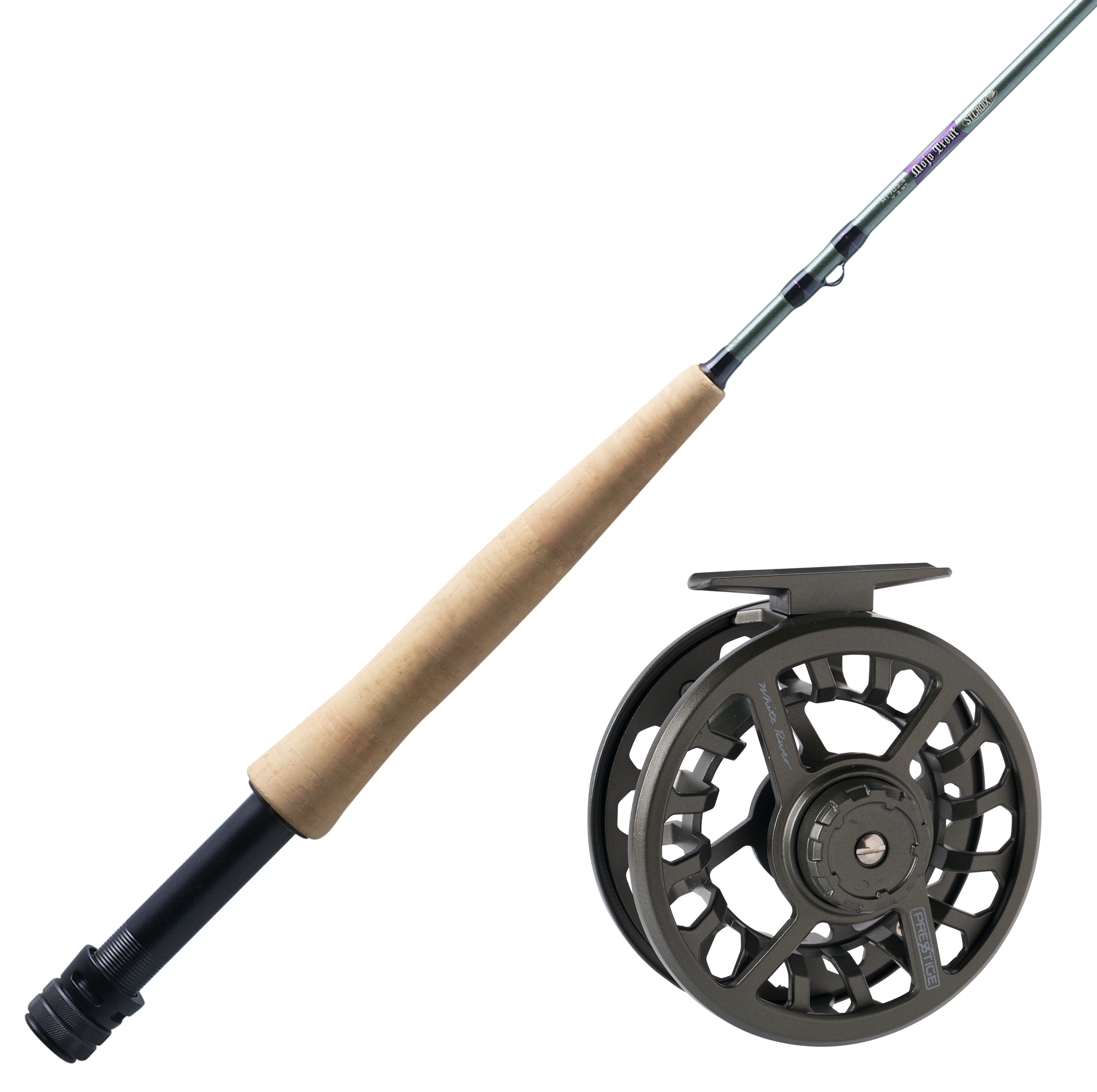 Image of "St. Croix Mojo Trout Fly Rod and White River Fly Shop Prestige Fly Reel Combo - 3 wt. - 7'9"""
