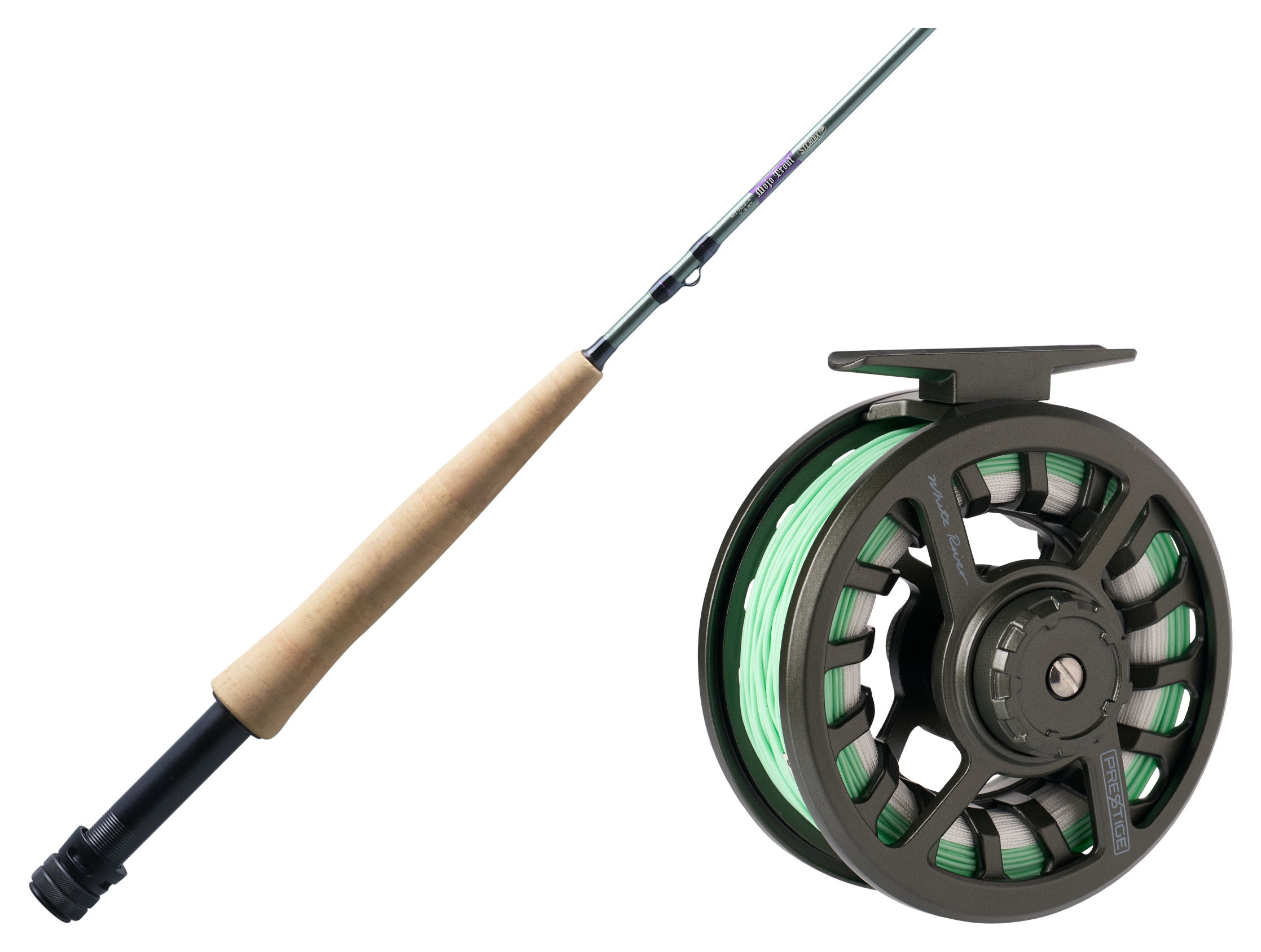 Image of "St. Croix Mojo Trout Fly Rod and White River Fly Shop Prestige Loaded Fly Reel Combo - 3 wt. - 7'9"""