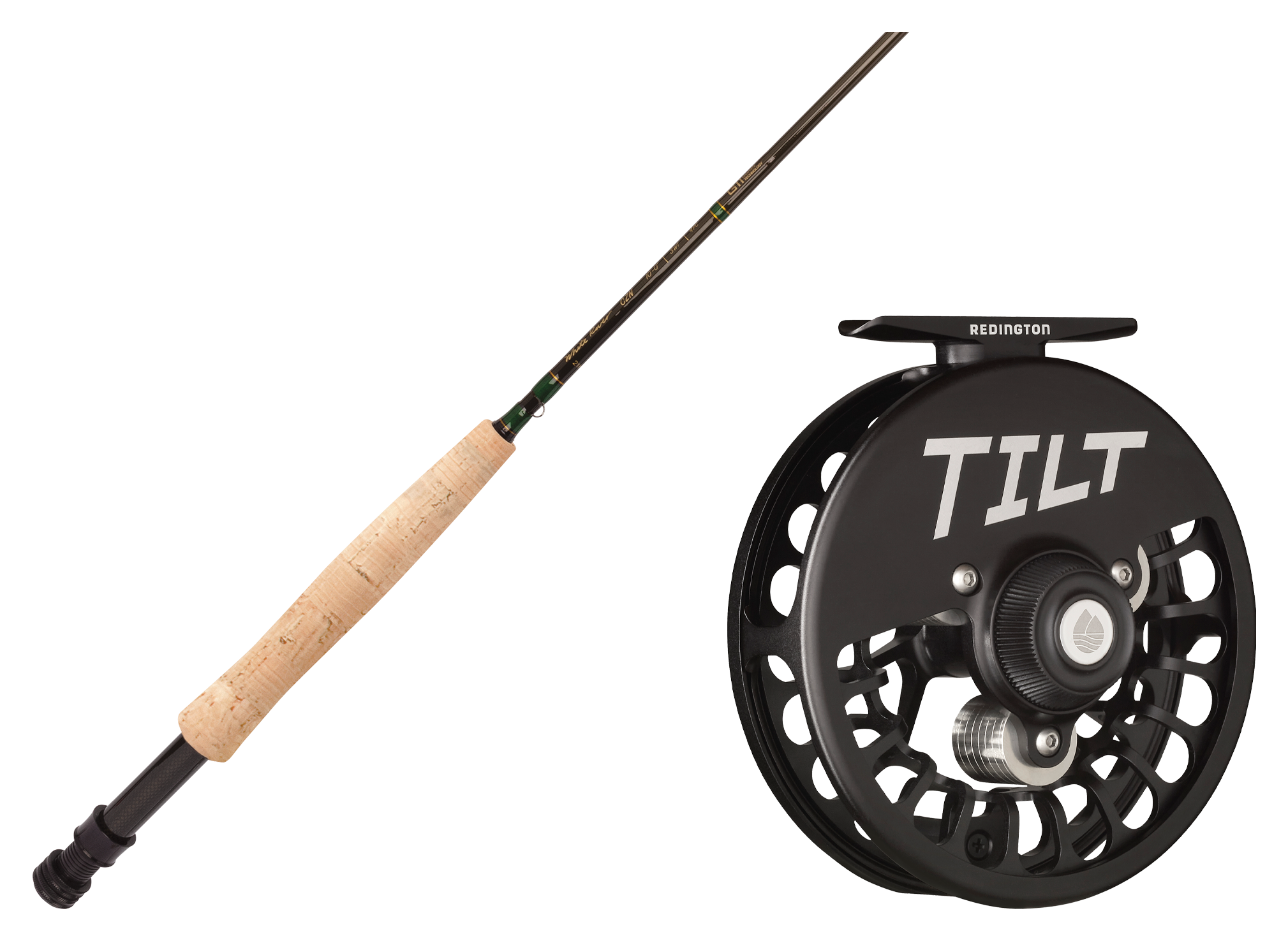 Image of White River Fly Shop CZN Nymphing Fly Rod and Redington Tilt Euro Nymph Fly Reel Combo - Black - 4 Wt. - 11'