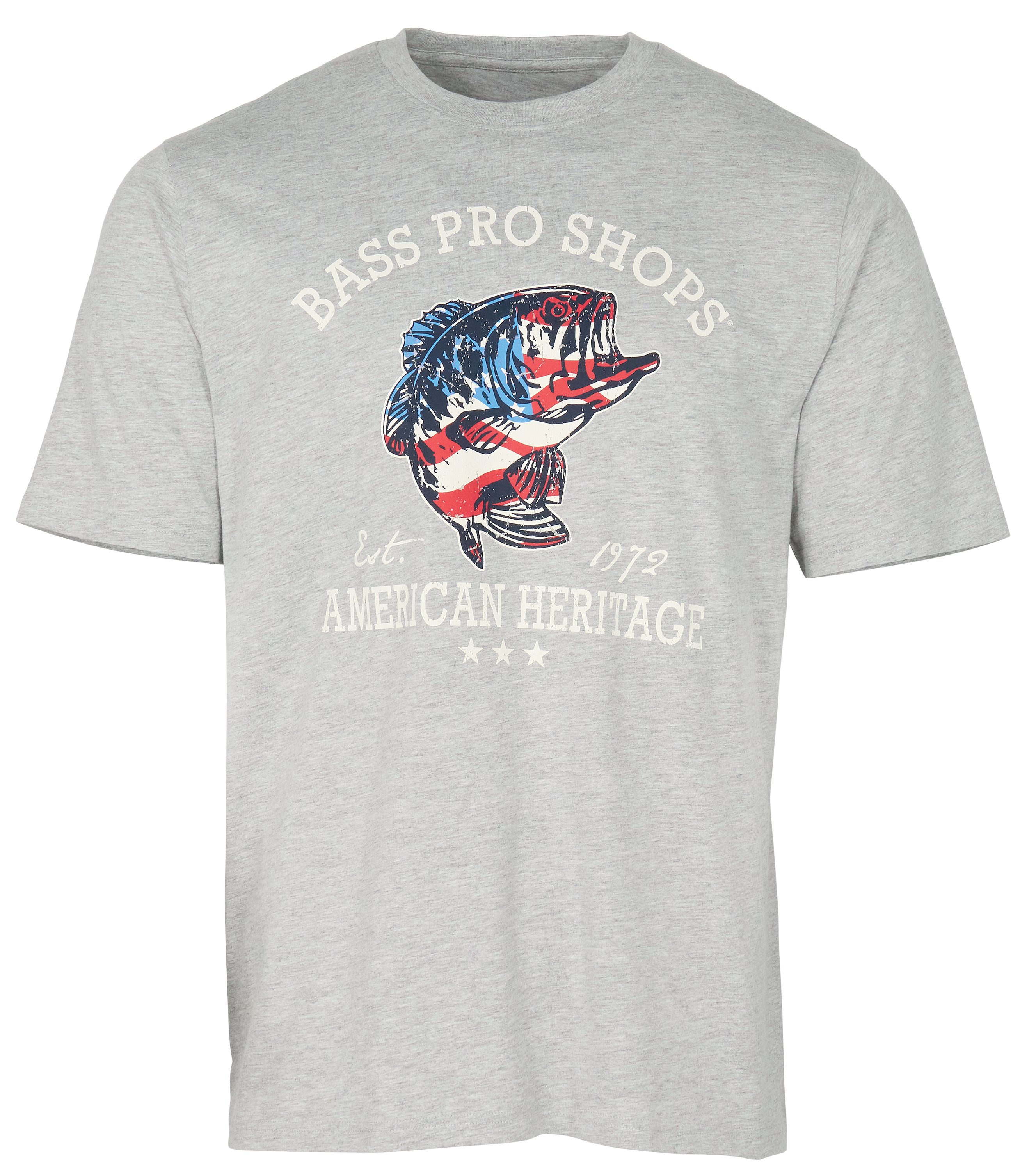 Image of Bass Pro Shops American Heritage Bass Short-Sleeve T-Shirt - Heather Gray