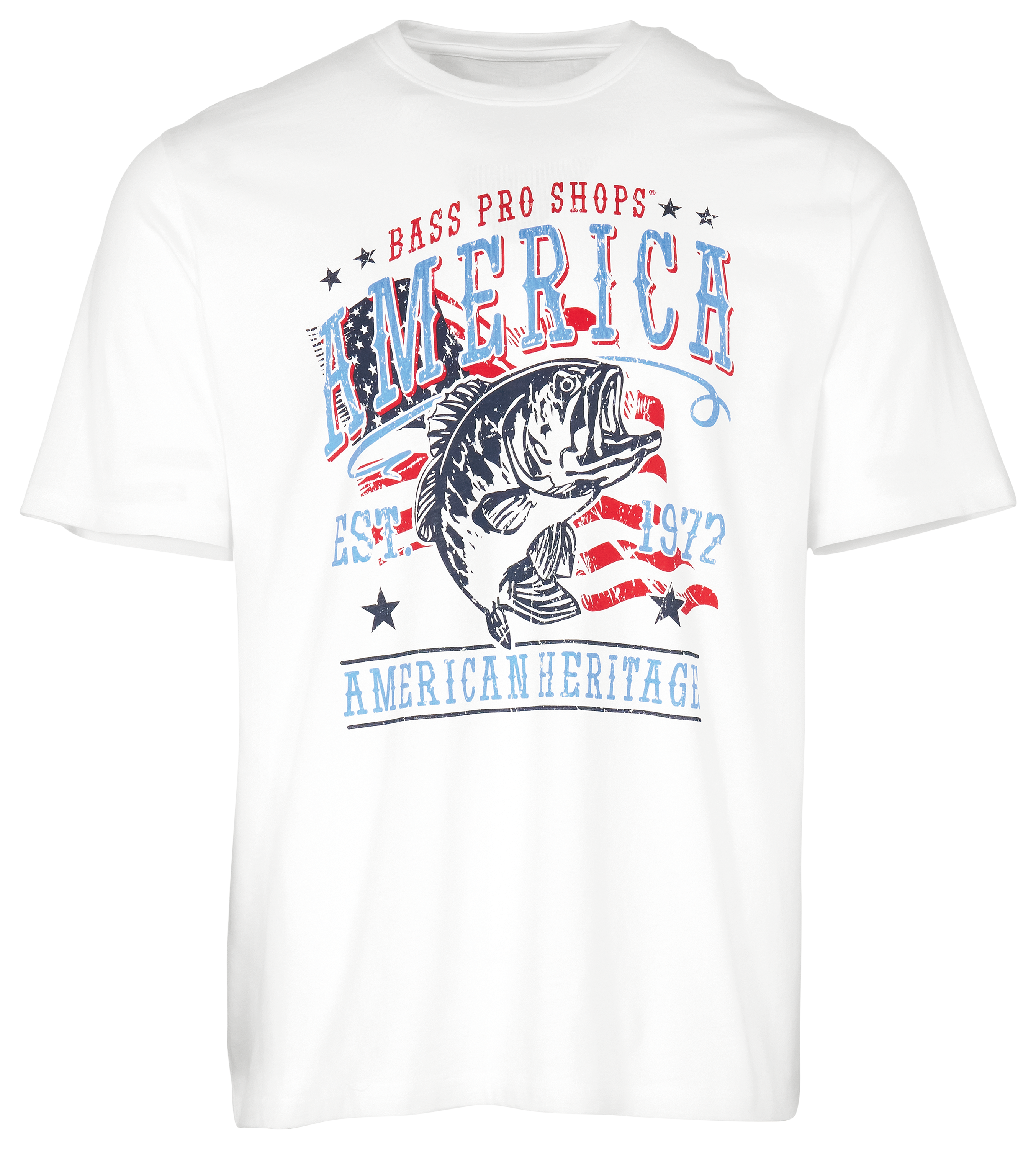 Image of Bass Pro Shops American Heritage Flag Short-Sleeve T-Shirt - White