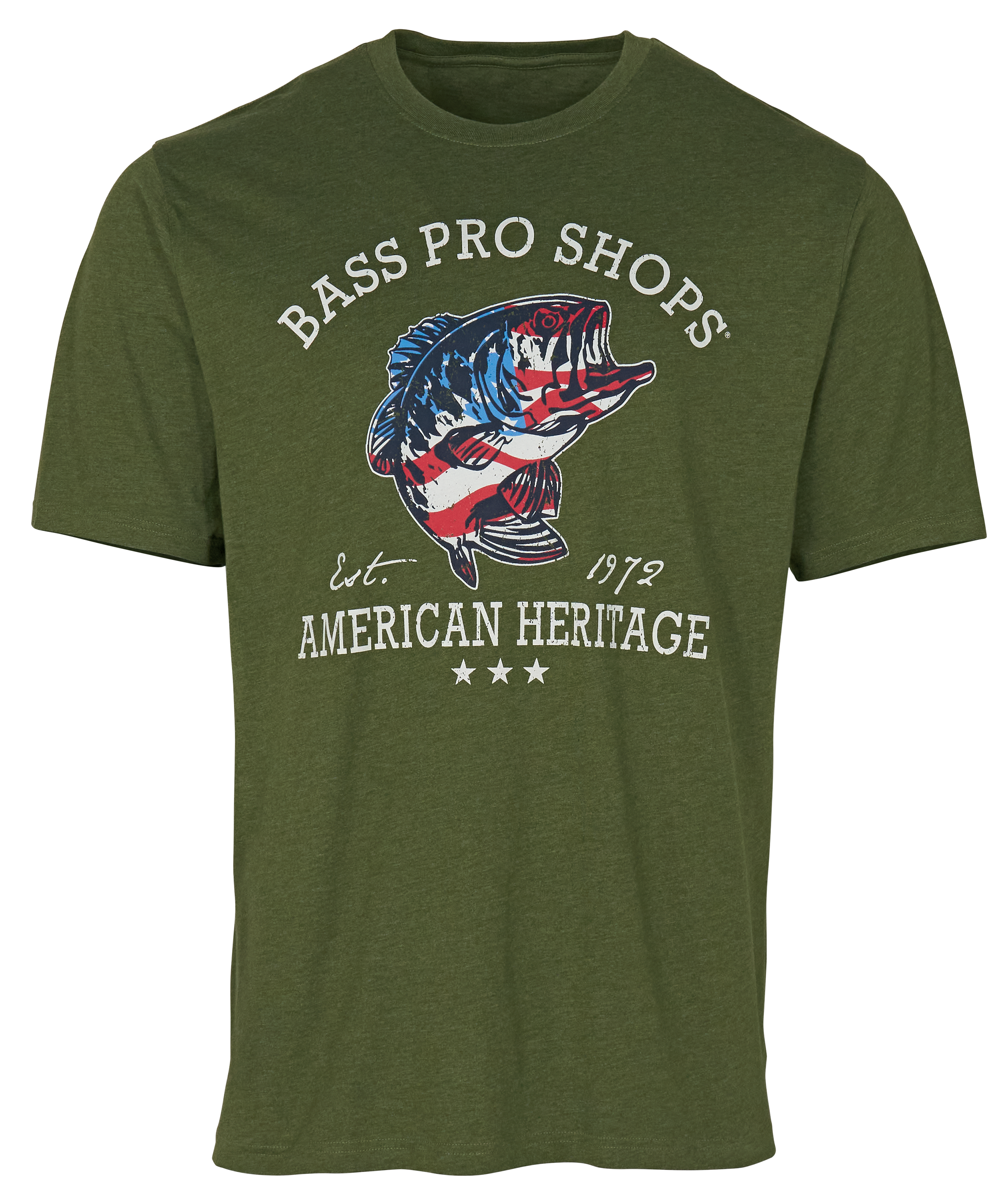 Image of Bass Pro Shops American Heritage Bass Short-Sleeve T-Shirt - Olive