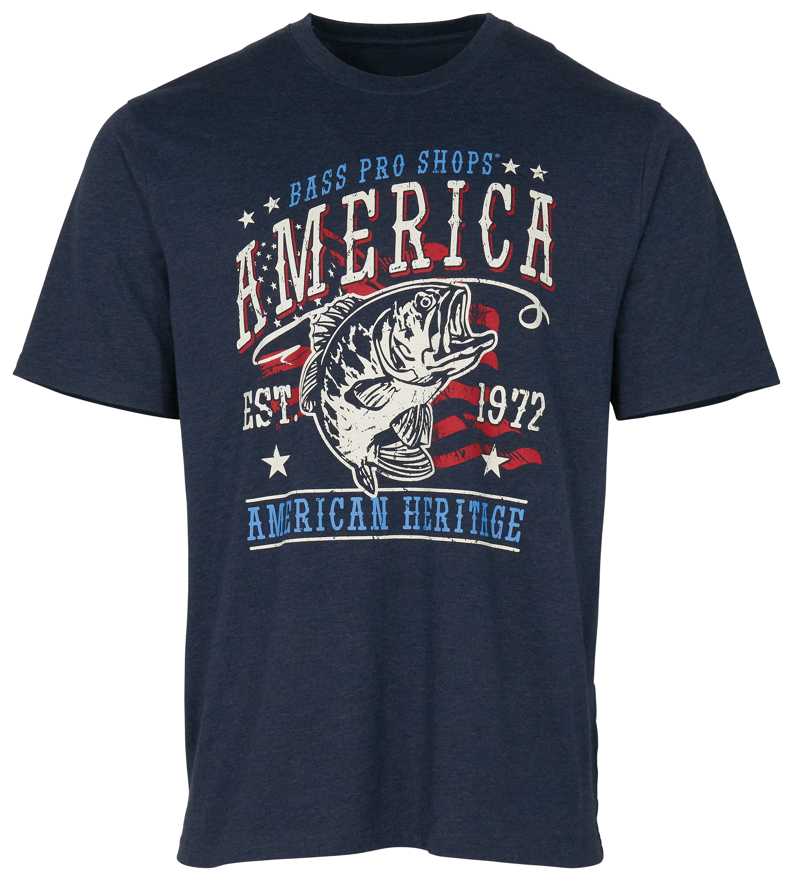 Image of Bass Pro Shops American Heritage Flag Short-Sleeve T-Shirt - Navy
