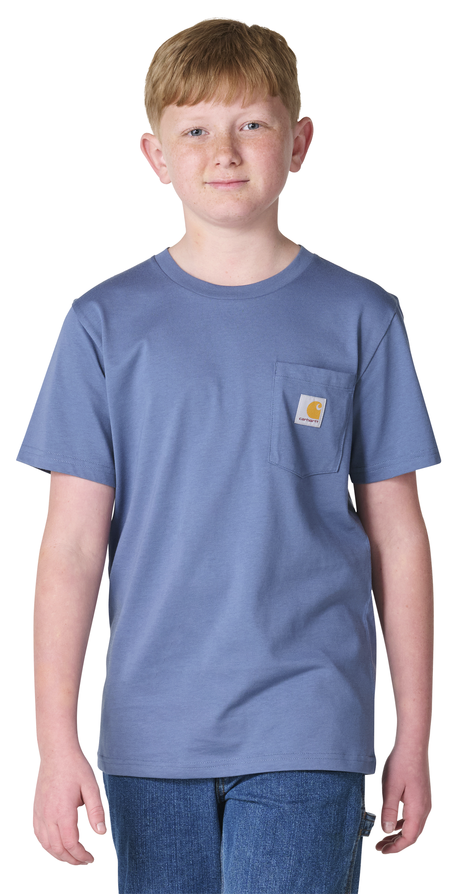 Image of Carhartt All-Cotton Short-Sleeve Pocket T-Shirt for Toddlers - China Blue