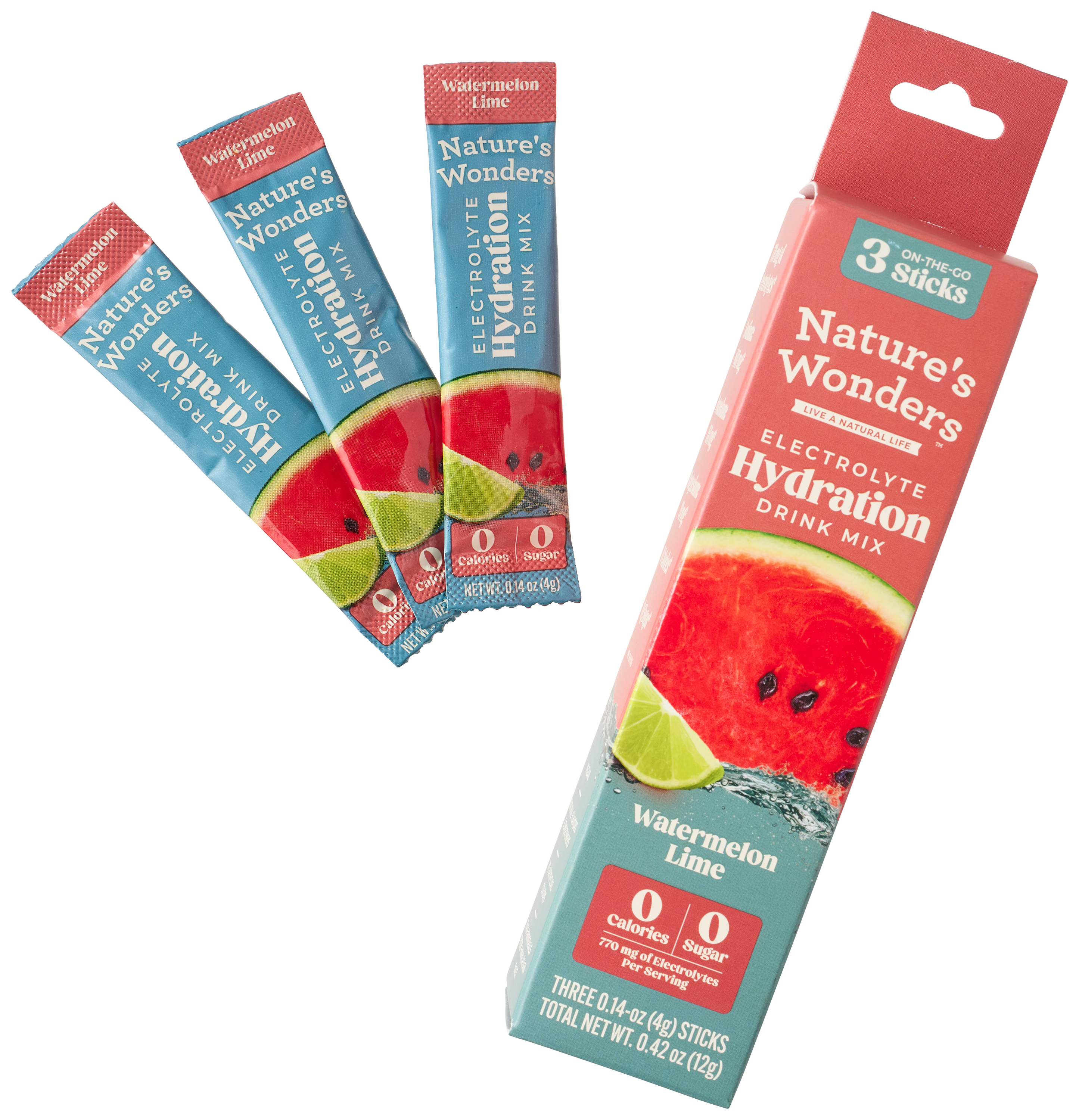 Image of Nature's Wonders Hydration Drink Mix - Watermelon Lime